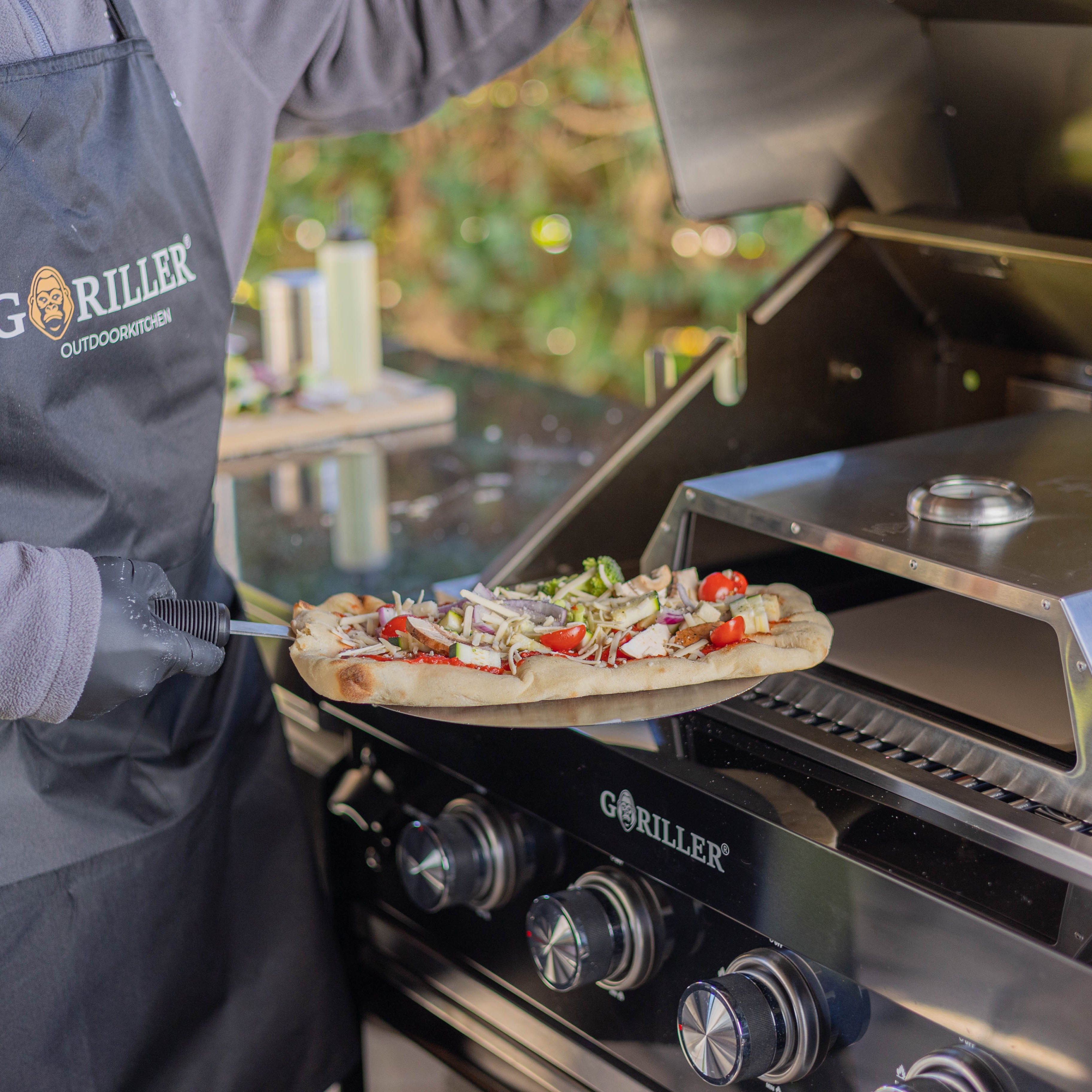 Scatola per grill per pizza in acciaio inossidabile per griglie a gas