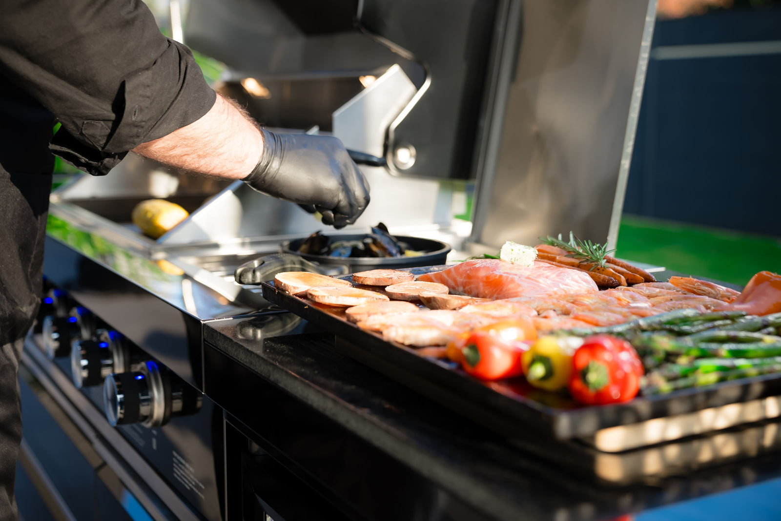 Arbeitsplatz für professionelles Outdoor-Kochen