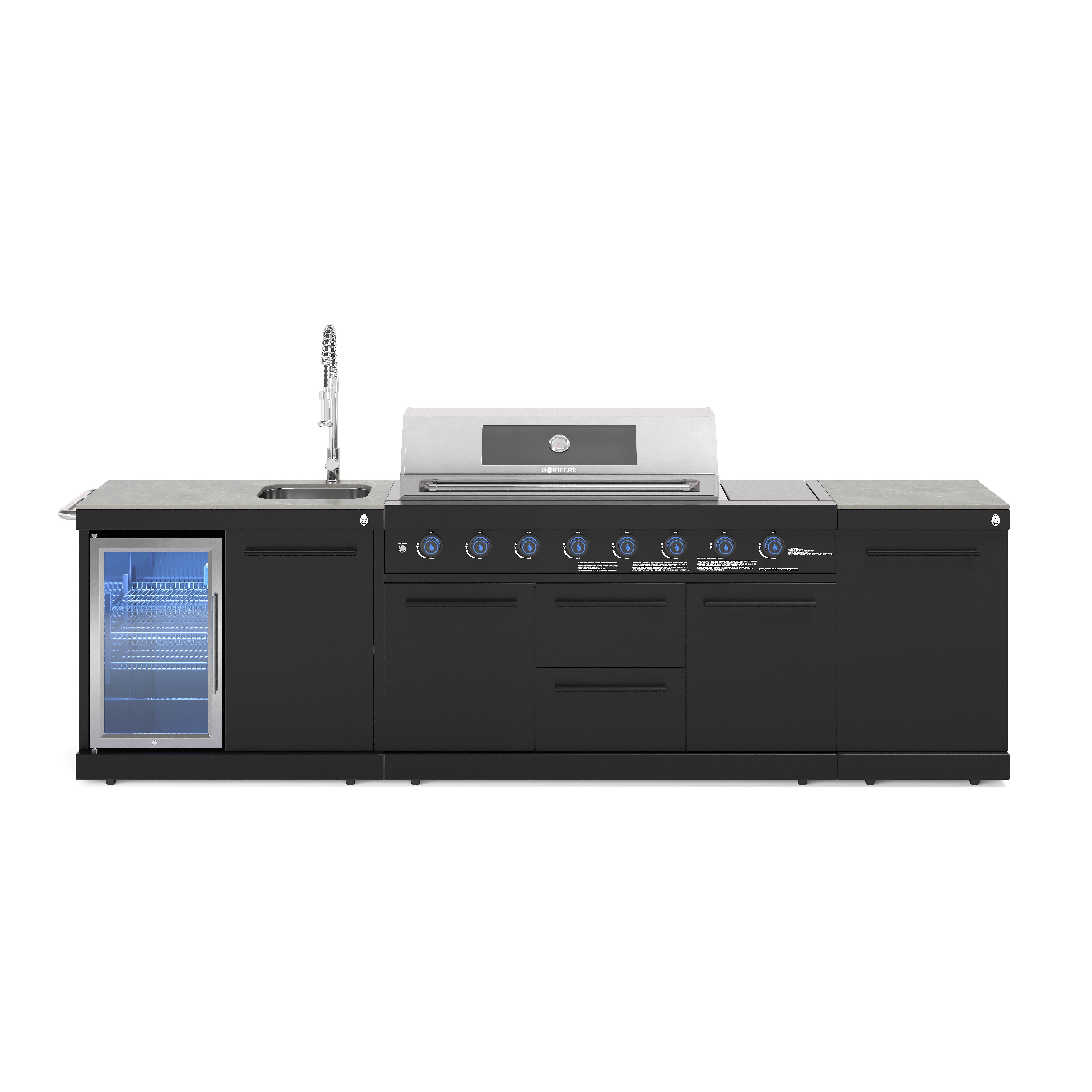 EMPIRE M1 Outdoorküche | Gasgrill | Cool-Clean | Prep Schwarz