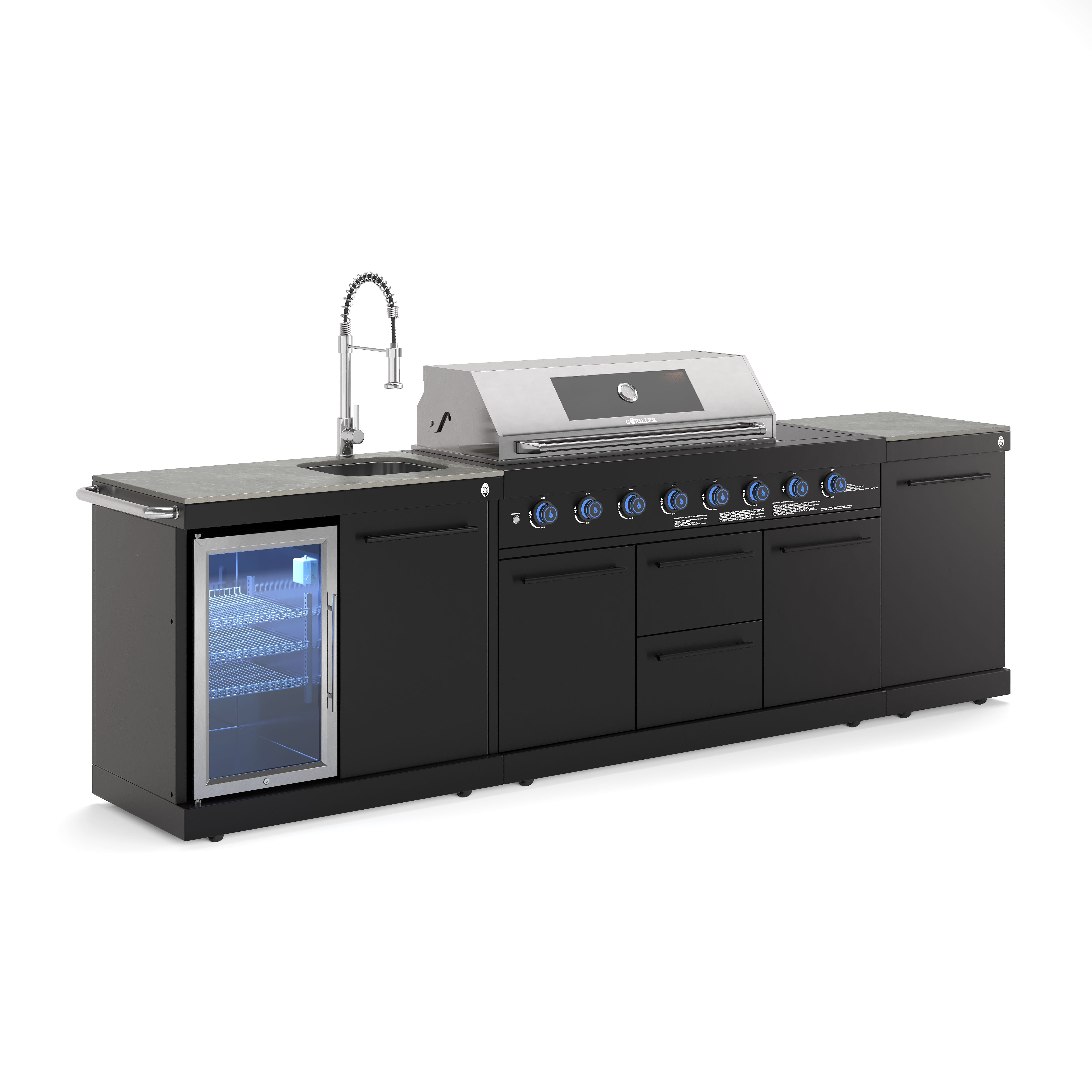 EMPIRE M1 Outdoorküche | Gasgrill | Cool-Clean | Prep Schwarz