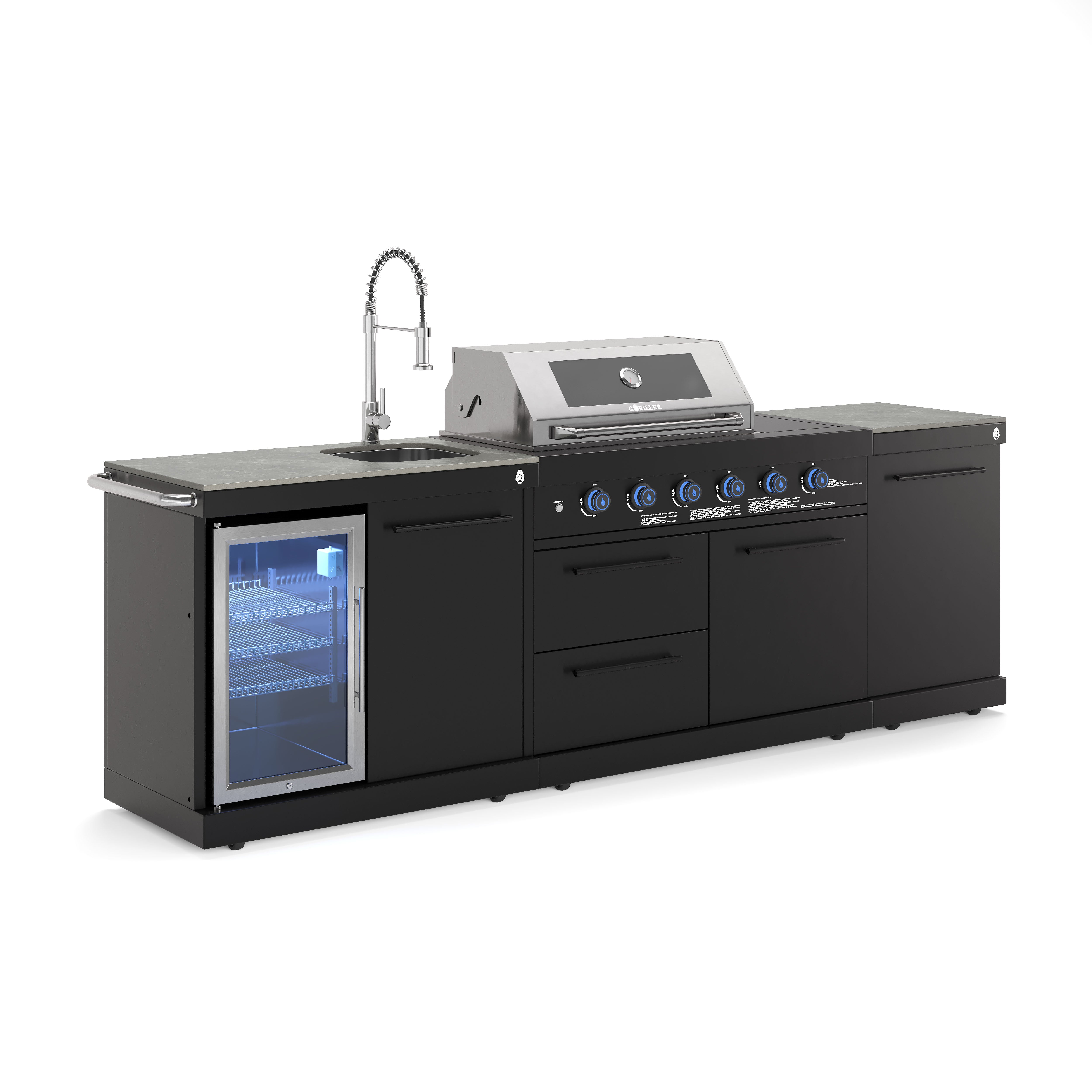 EMPIRE M1 Outdoorküche | Gasgrill | Cool-Clean | Prep Schwarz