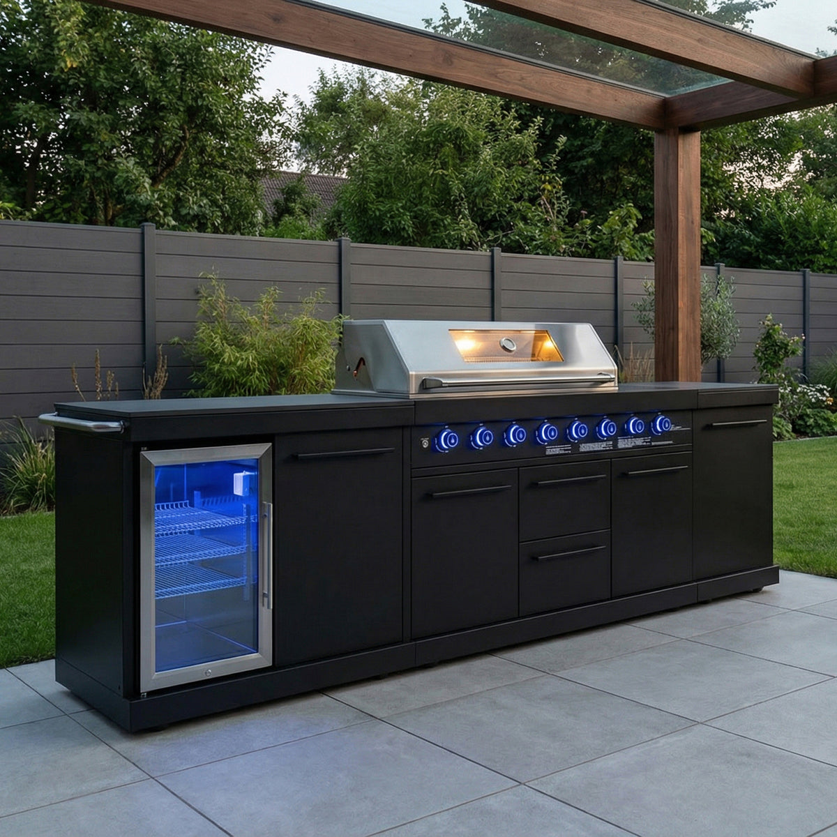 EMPIRE M1 Outdoorküche | Gasgrill | Cool-Clean | Prep Schwarz