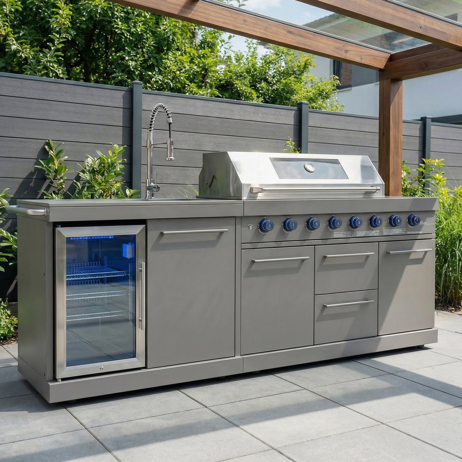 EMPIRE S1 Outdoorküche | Gasgrill | Cool-Clean Grau