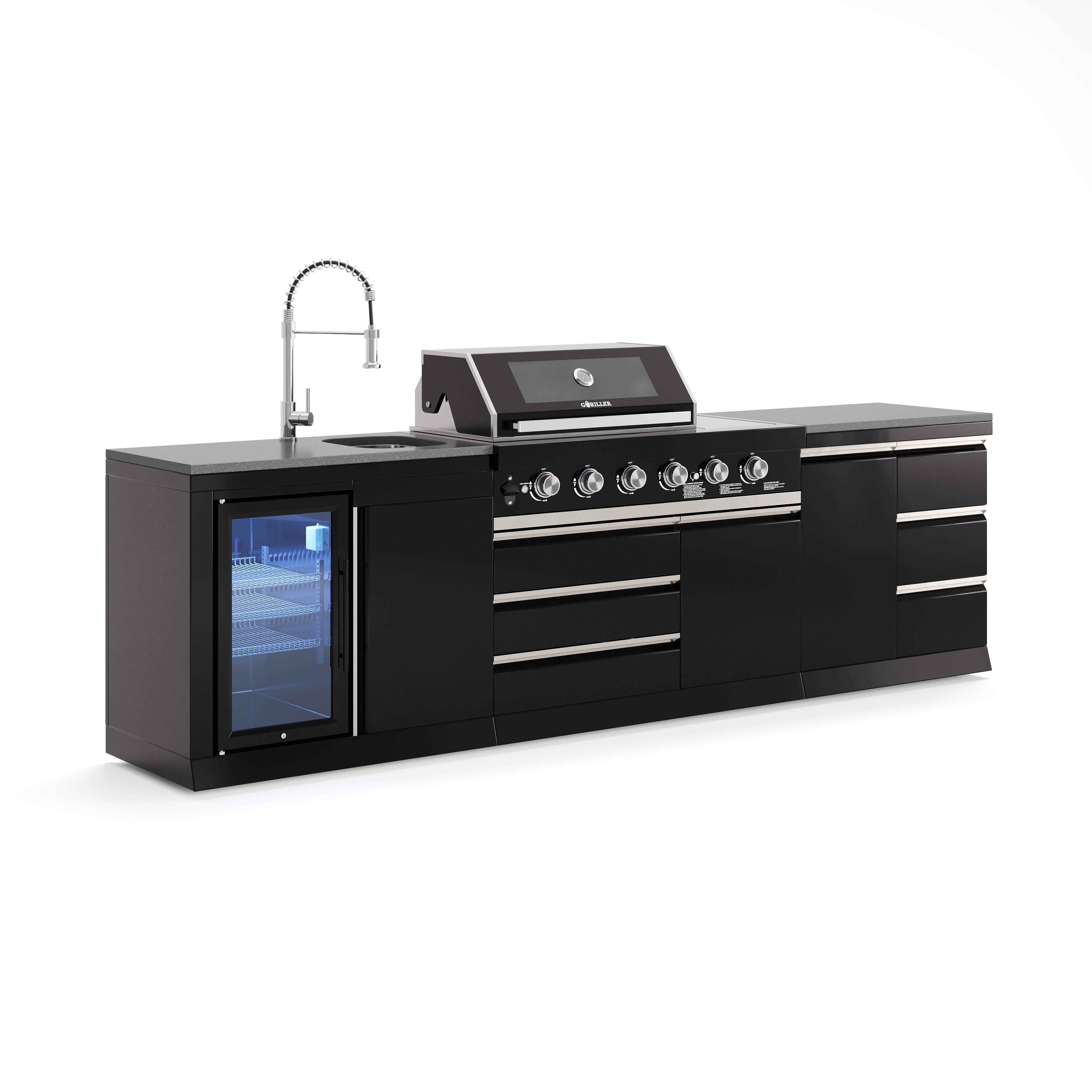 BB-M8 outdoor kitchen | 6-burner gas grill | Cool-Clean | Prep