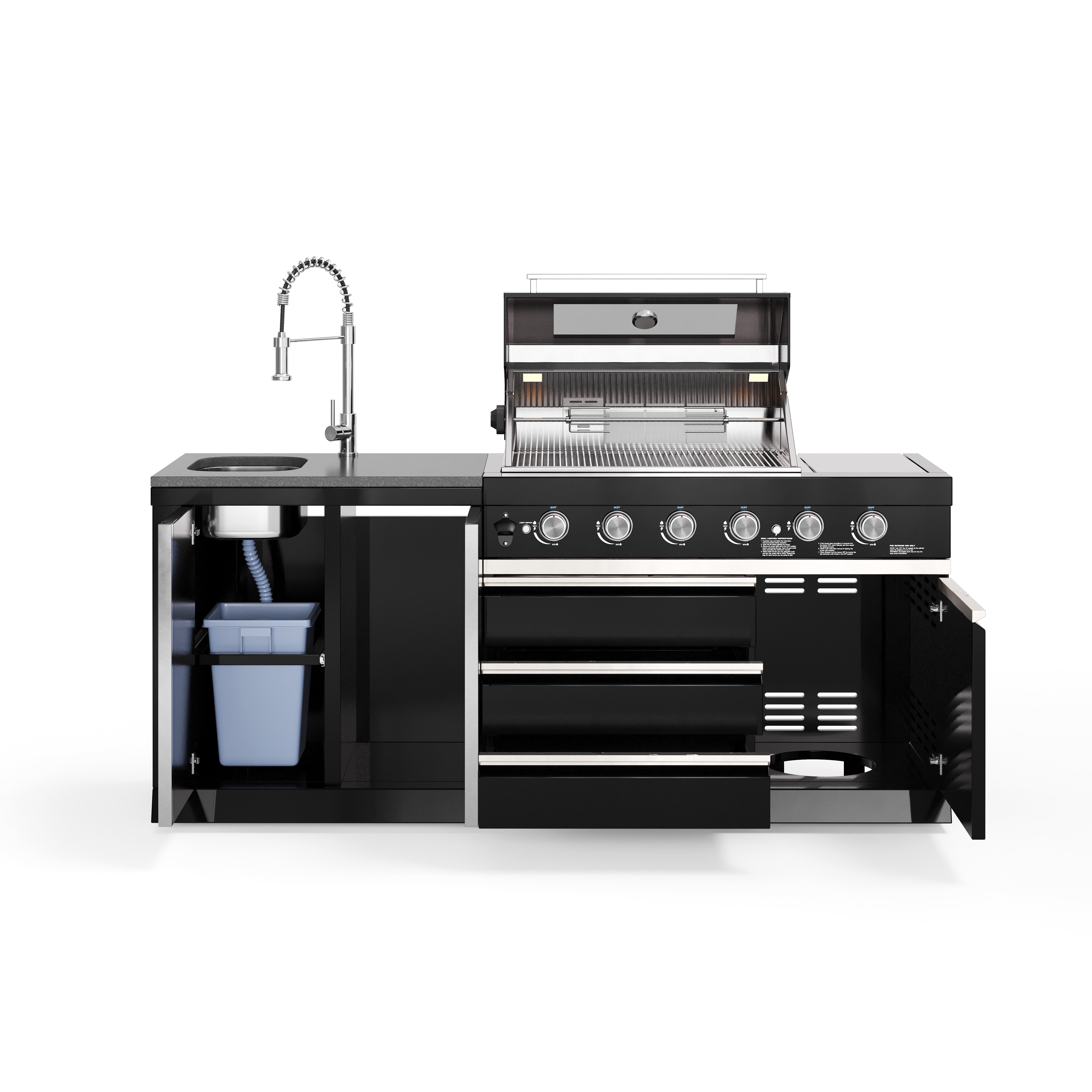 BB-S8 Outdoorküche | Grill de gas de 6 quemadores | Limpio