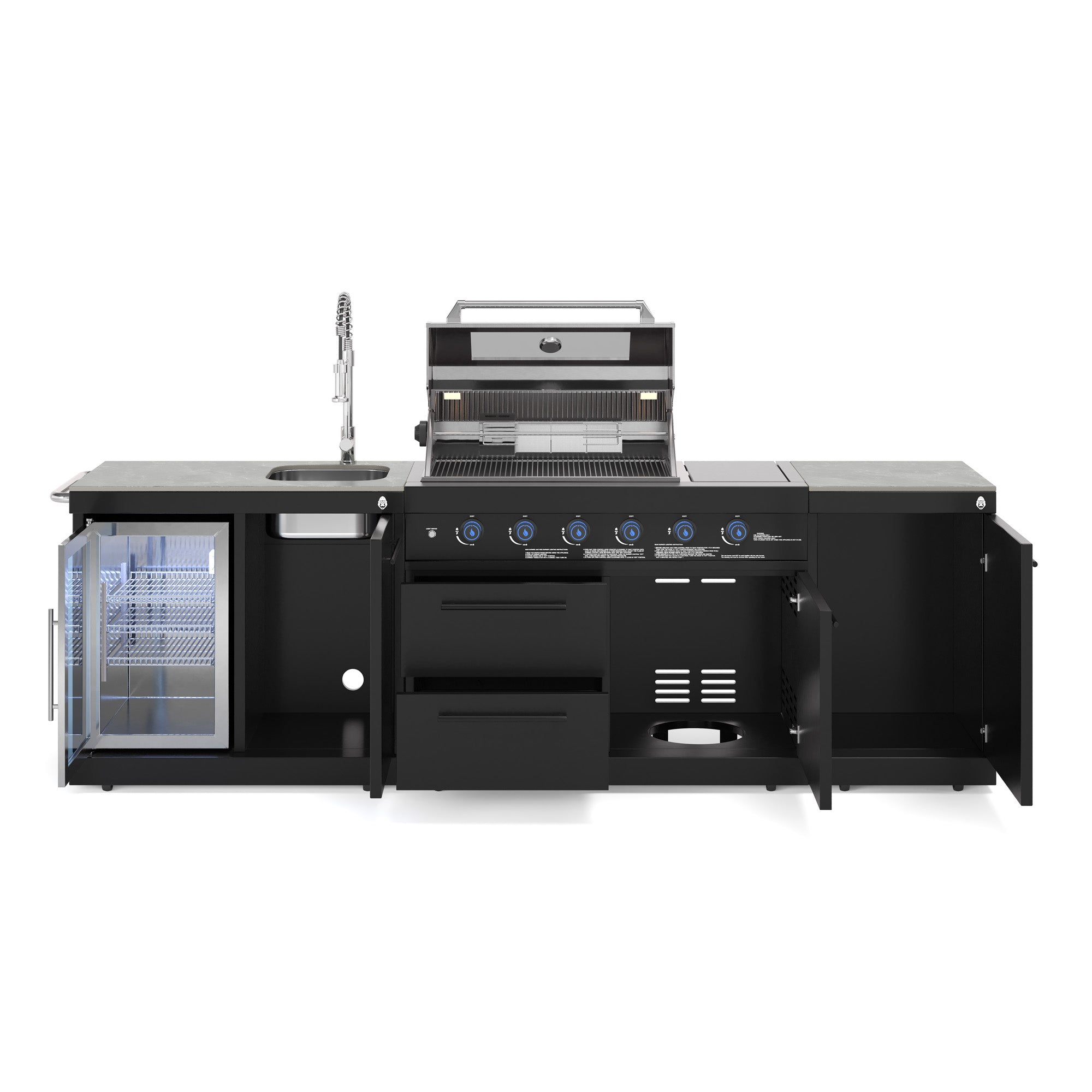 EMPIRE M1 Outdoorküche | Gasgrill | Cool-Clean | Prep Schwarz