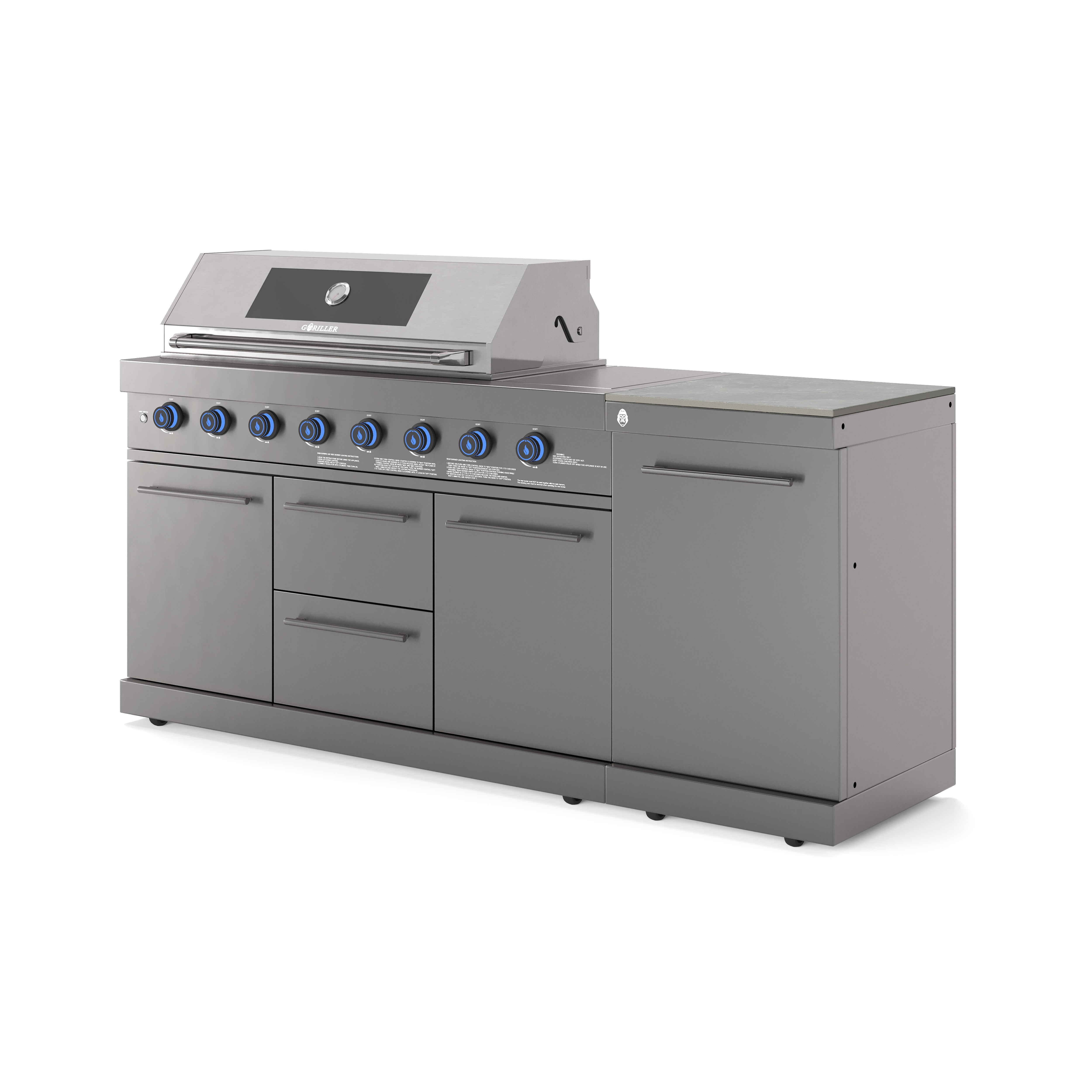 <tc>EMPIRE</tc> Cucina da esterno S2 | Griglia a gas | Grigio da preparazione