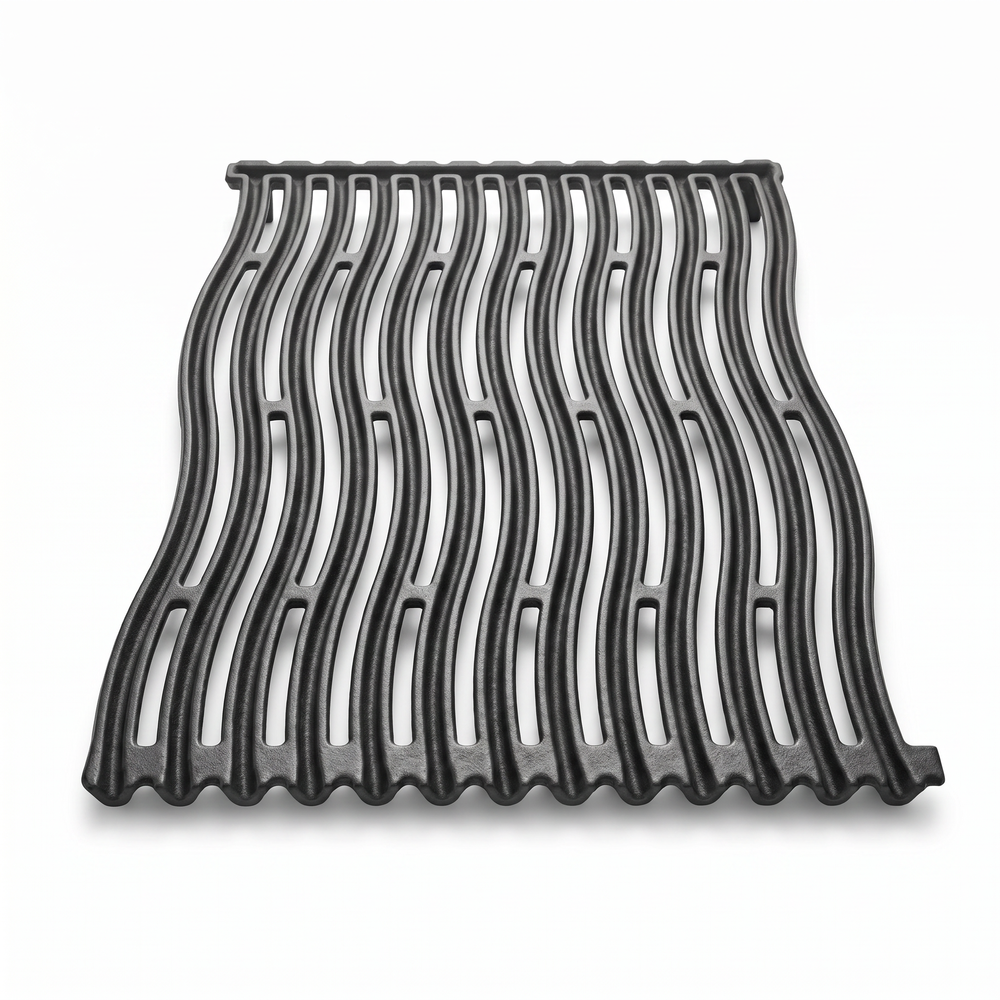 Cast iron grill grate with fat drainage grooves (incl. slope)