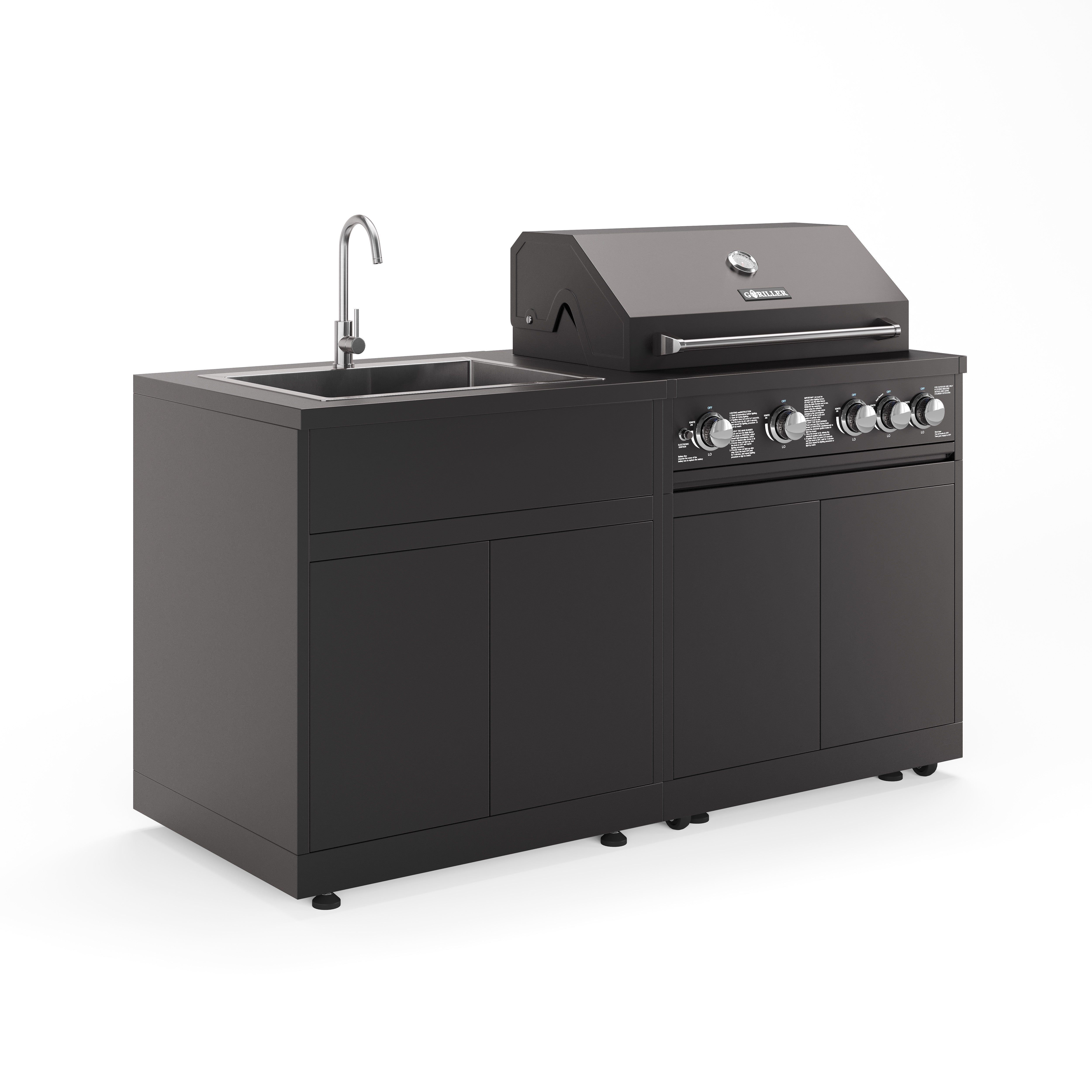 <tc>JUNGLE</tc> Cocina al aire libre S2 | Parrilla de gas de 5 quemadores | Limpia