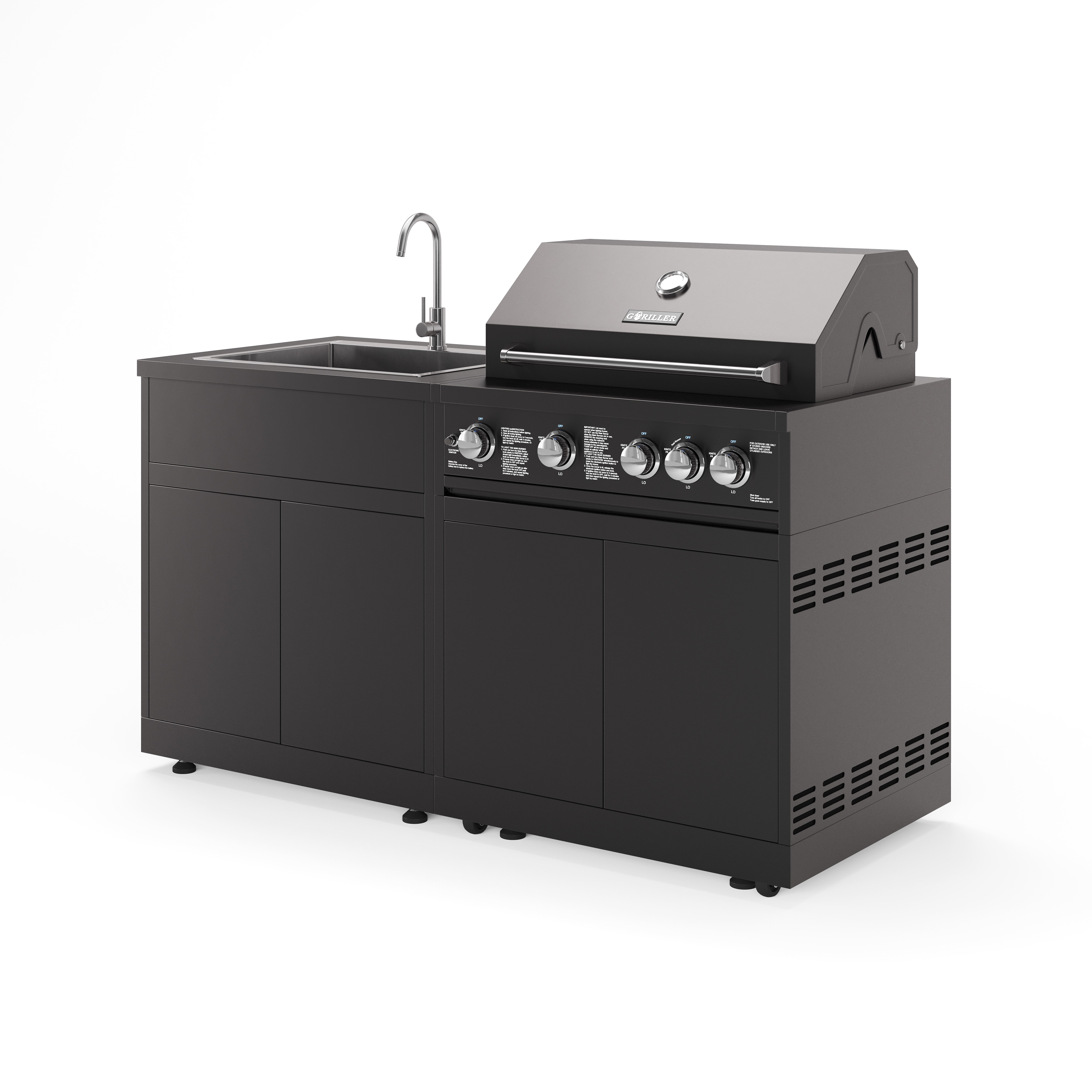 <tc>JUNGLE</tc> Cocina al aire libre S2 | Parrilla de gas de 5 quemadores | Limpia