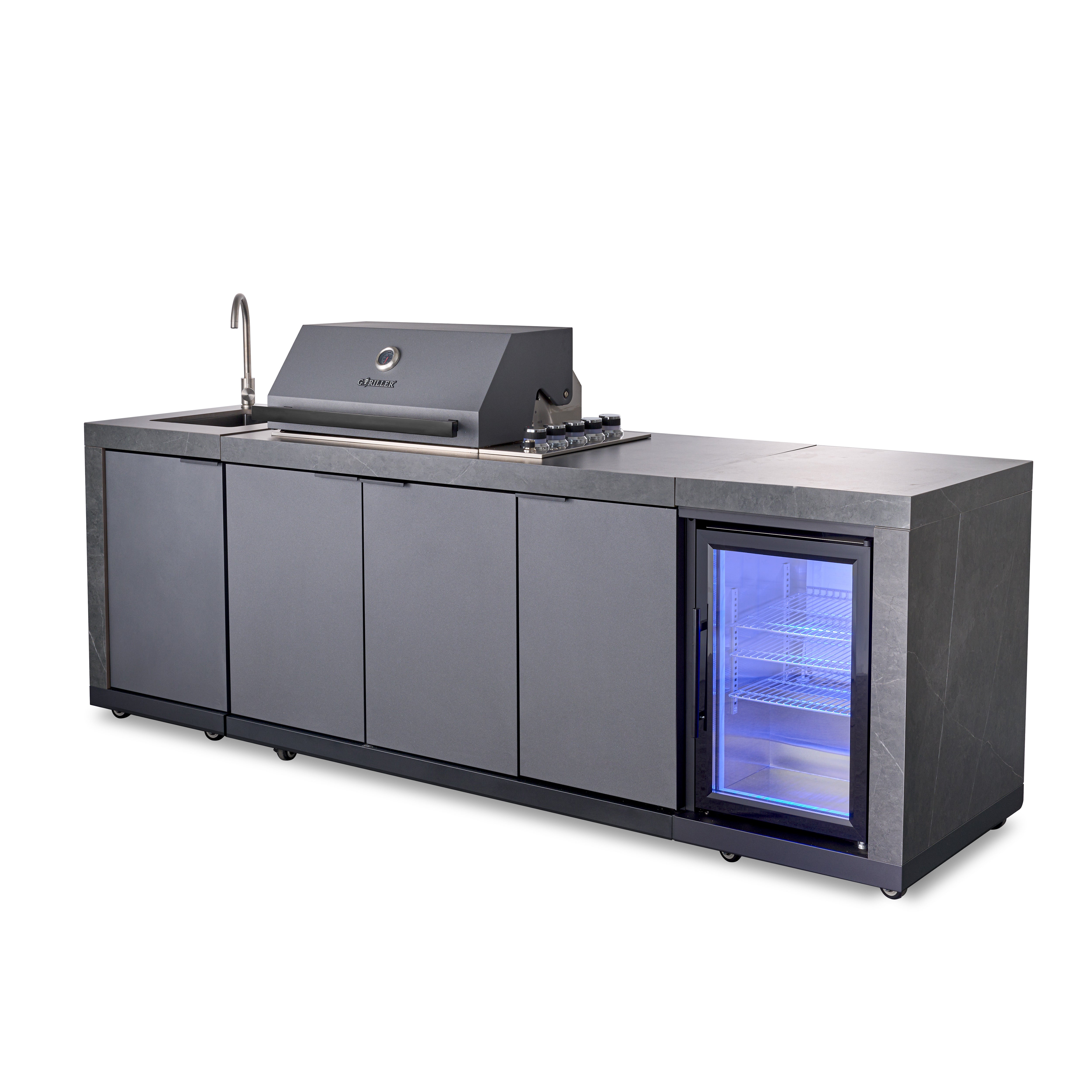 ROI EXTROFIANCE GOURNAGE | Gril à gaz à 5 brûleurs, réfrigérateur, évier