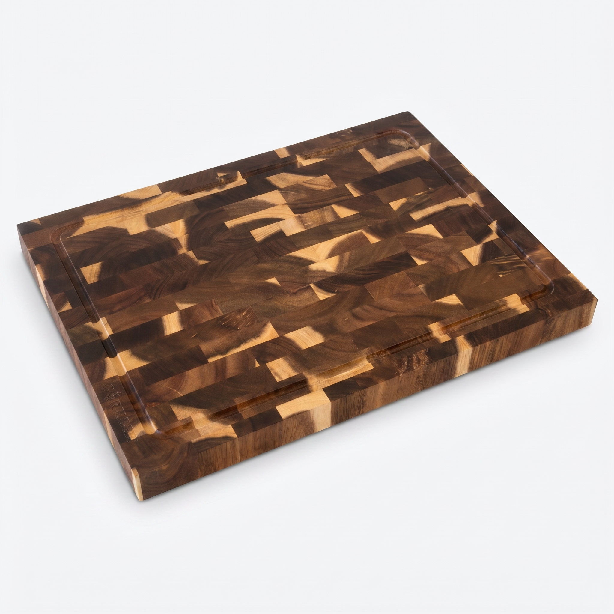Tabla de cortar de madera de acacia.