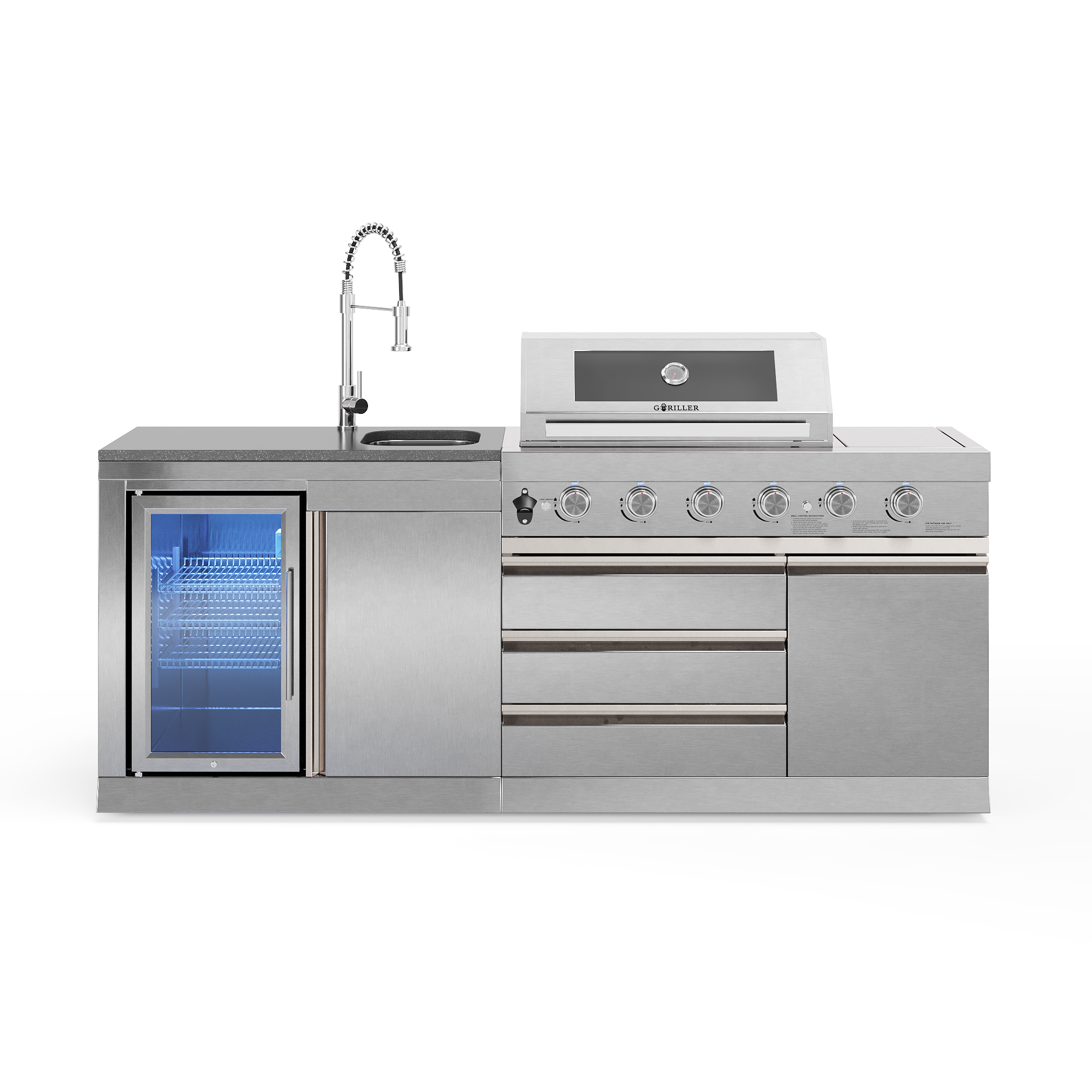 SB-S1 Outdoorküche | 6-Brenner Gasgrill | Cool-Clean