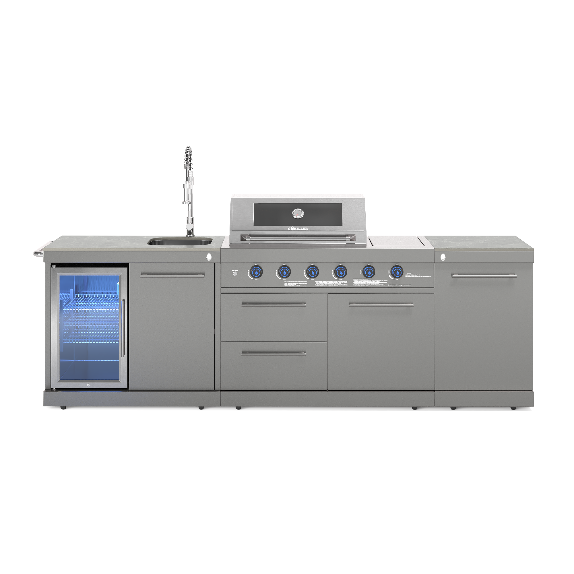 EMPIRE M2 Outdoorküche | 6-Brenner Gasgrill | Cool-Clean | Prep