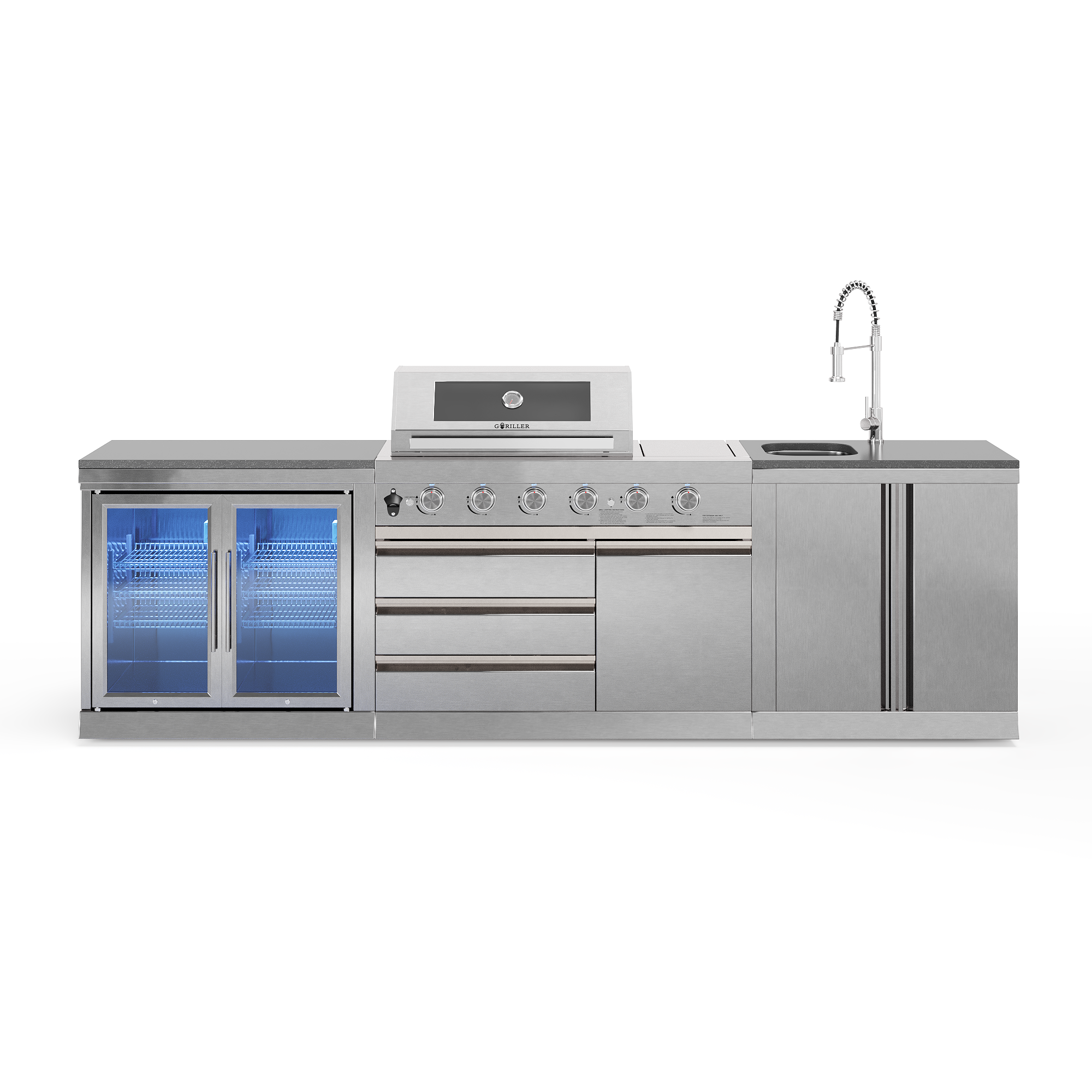 SB-M1 Outdoorküche | Grill de gas de 6 quemadores | Dúo genial | Limpio