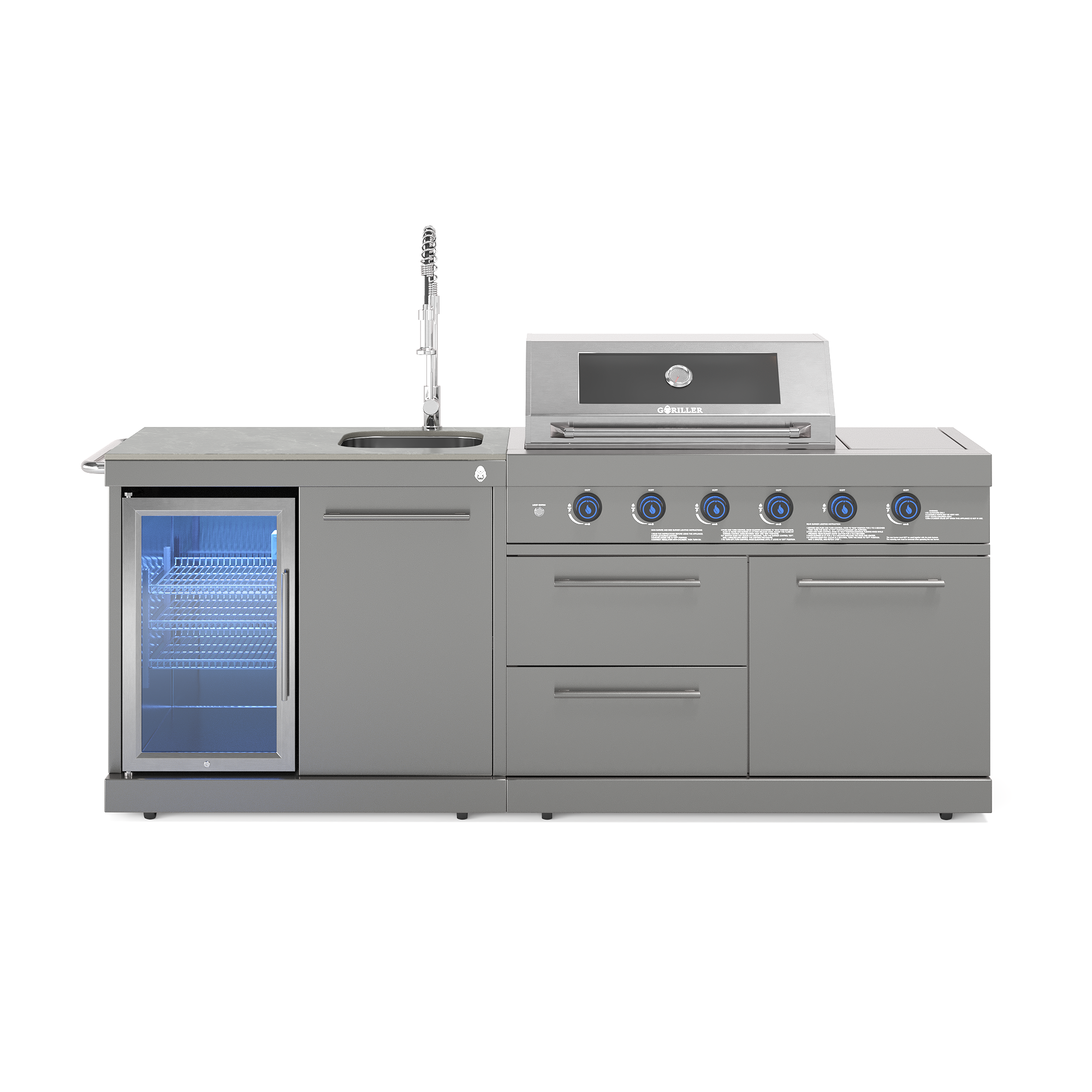 EMPIRE S3 Outdoorküche | 6-Brenner Gasgrill | Cool-Clean