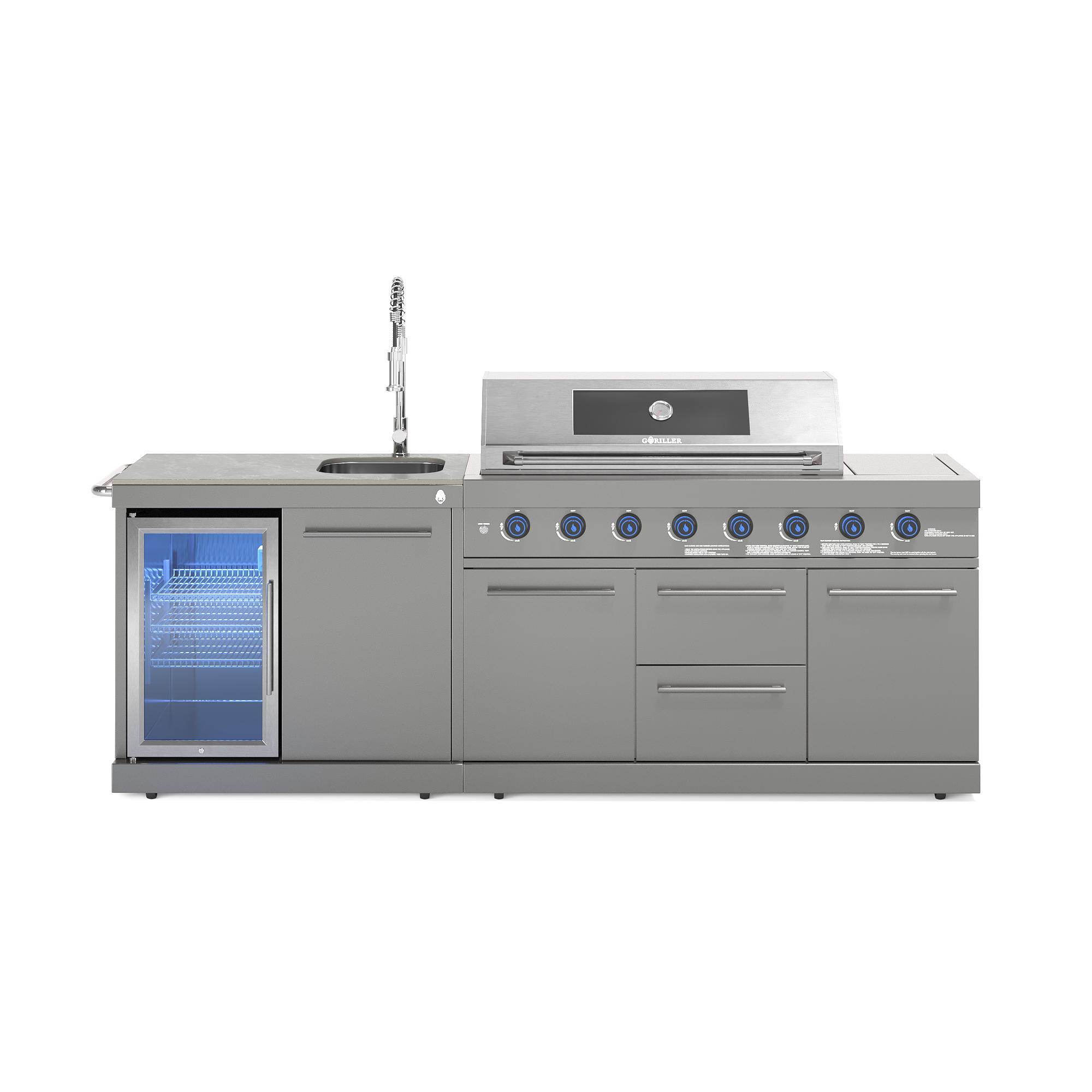EMPIRE S1 Outdoorküche | 8-Brenner Gasgrill | Cool-Clean