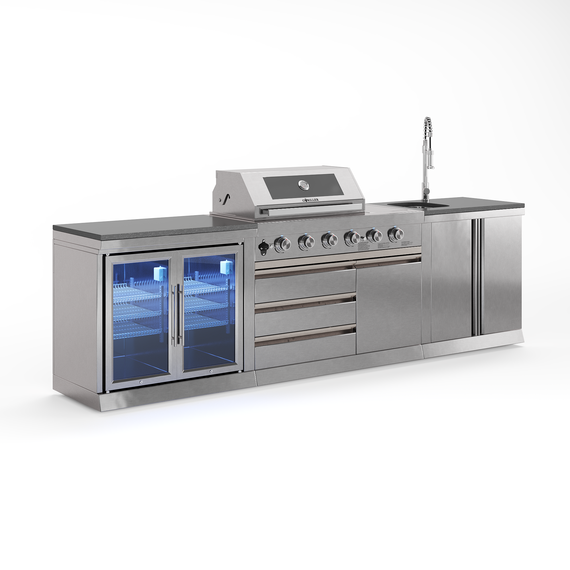 SB-M1 Outdoorküche | Grill de gas de 6 quemadores | Dúo genial | Limpio
