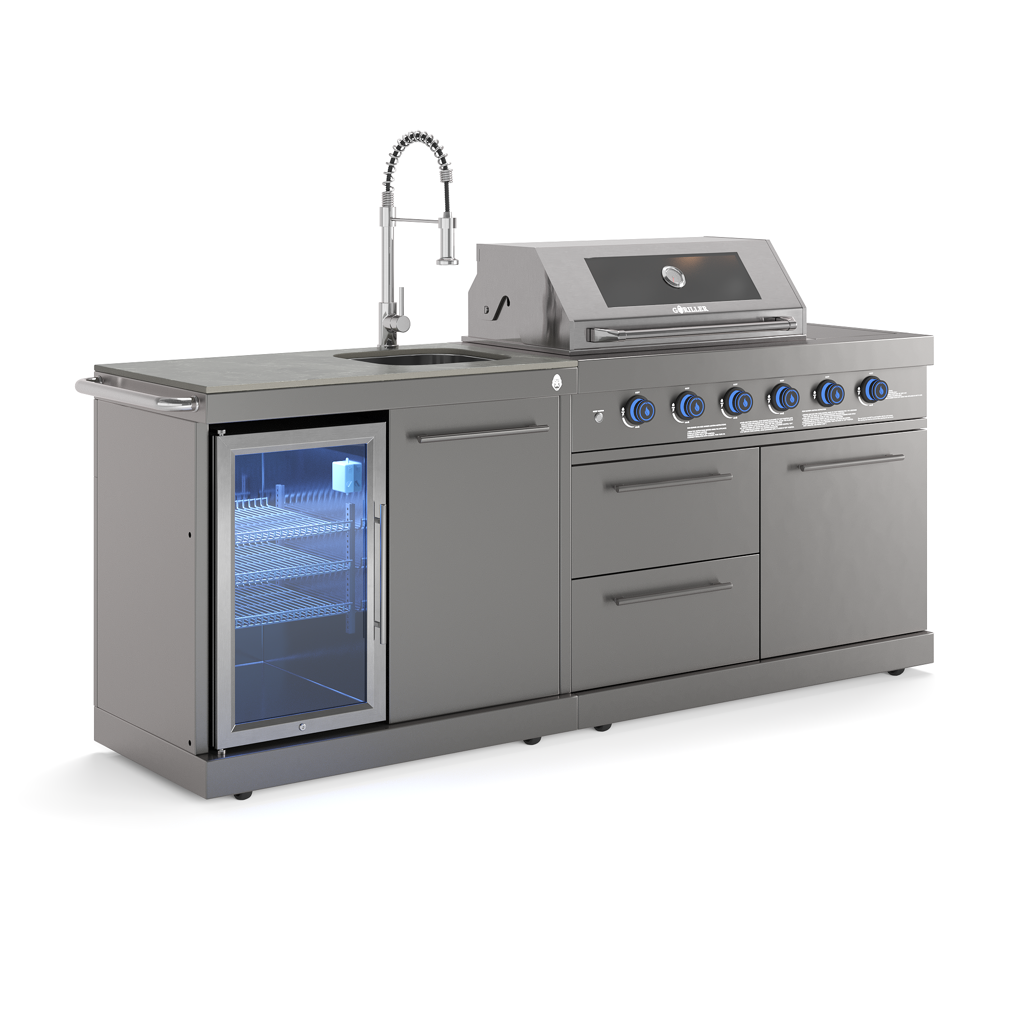 EMPIRE S3 Outdoorküche | 6-Brenner Gasgrill | Cool-Clean