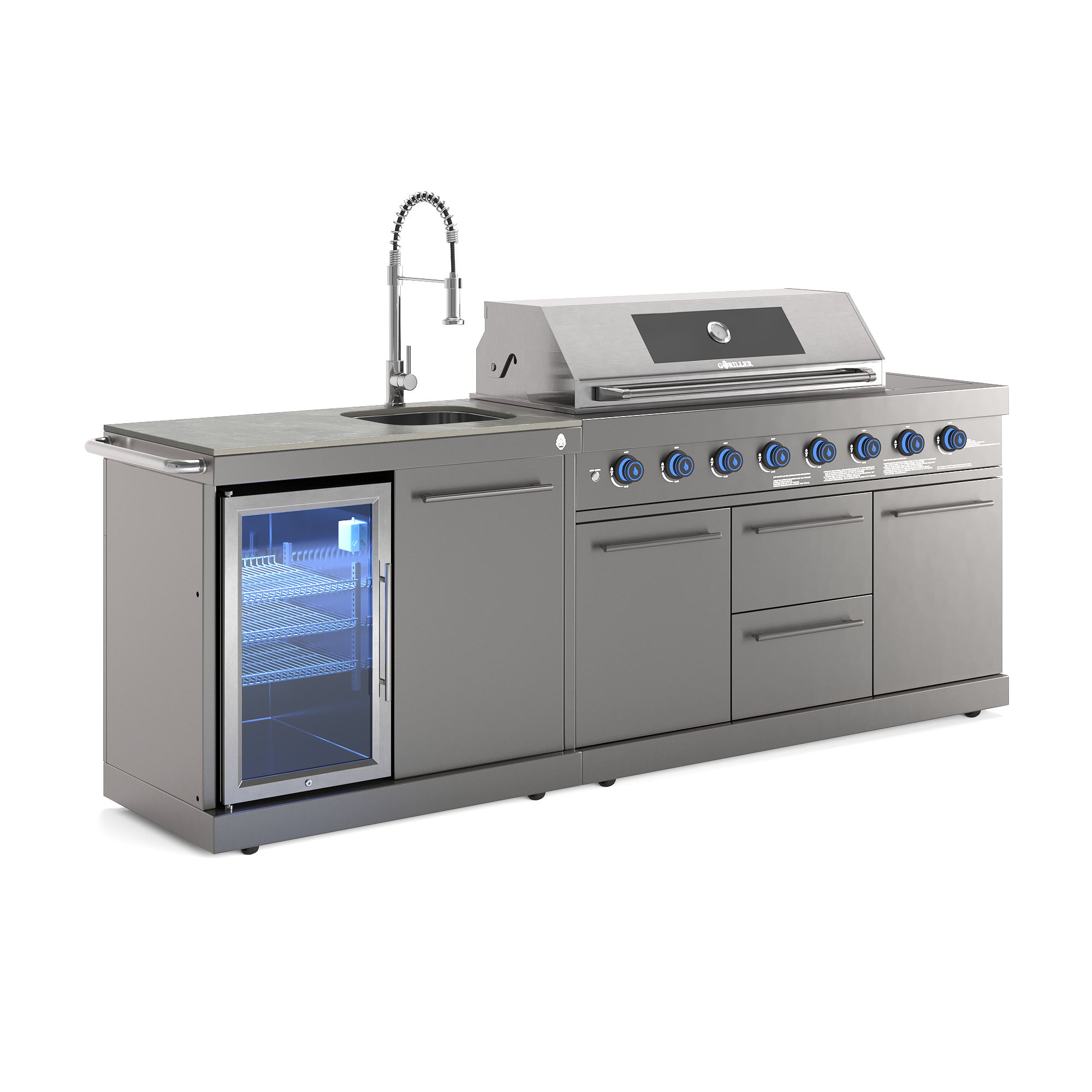 EMPIRE S1 Outdoorküche | 8-Brenner Gasgrill | Cool-Clean