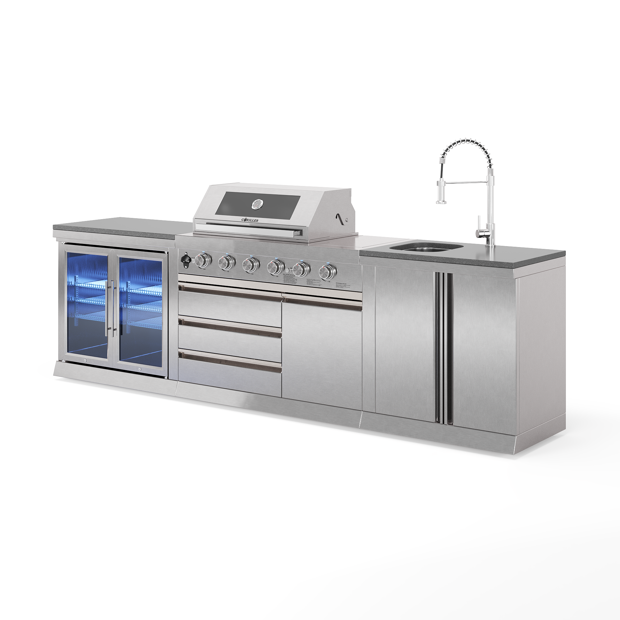 SB-M1 Outdoorküche | 6-Brenner Gasgrill | Cool-Duo | Clean