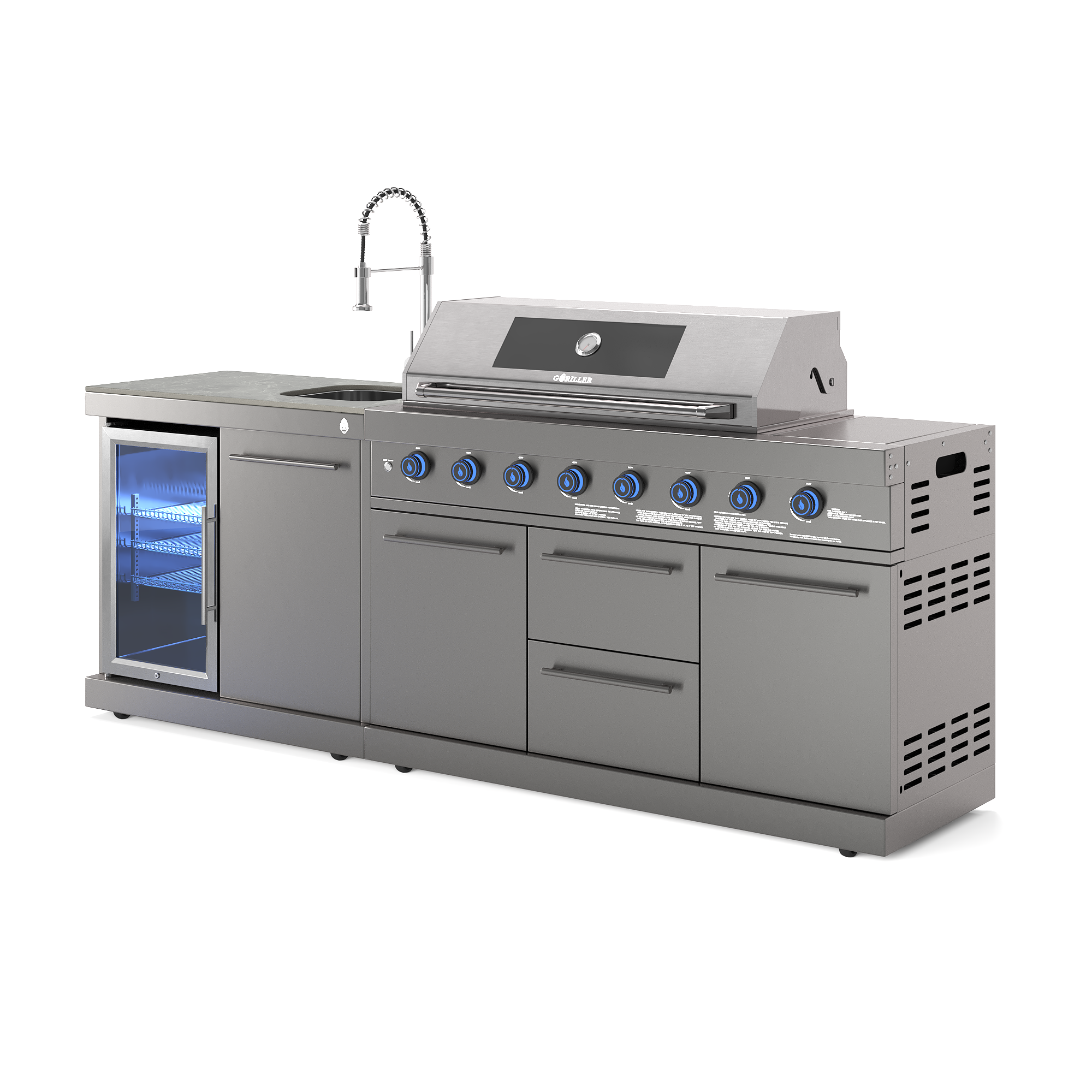 EMPIRE S1 Outdoorküche | 8-Brenner Gasgrill | Cool-Clean