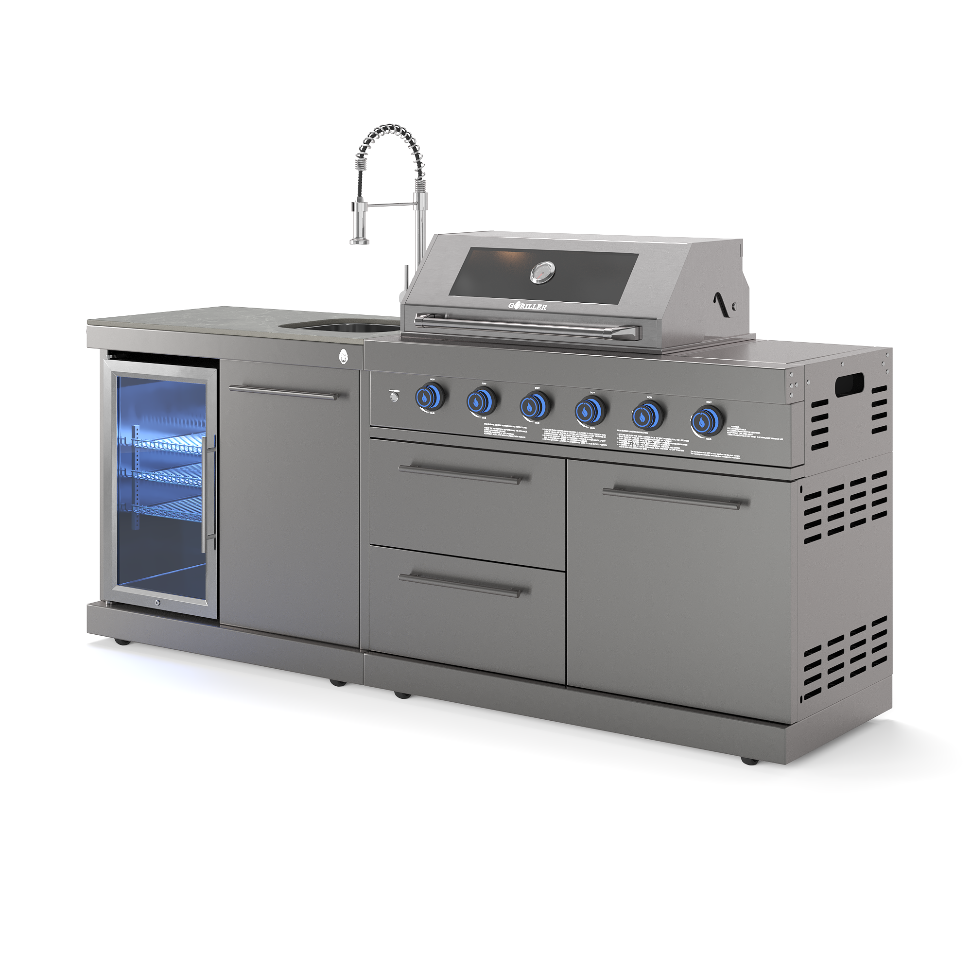 EMPIRE S3 Outdoorküche | 6-Brenner Gasgrill | Cool-Clean