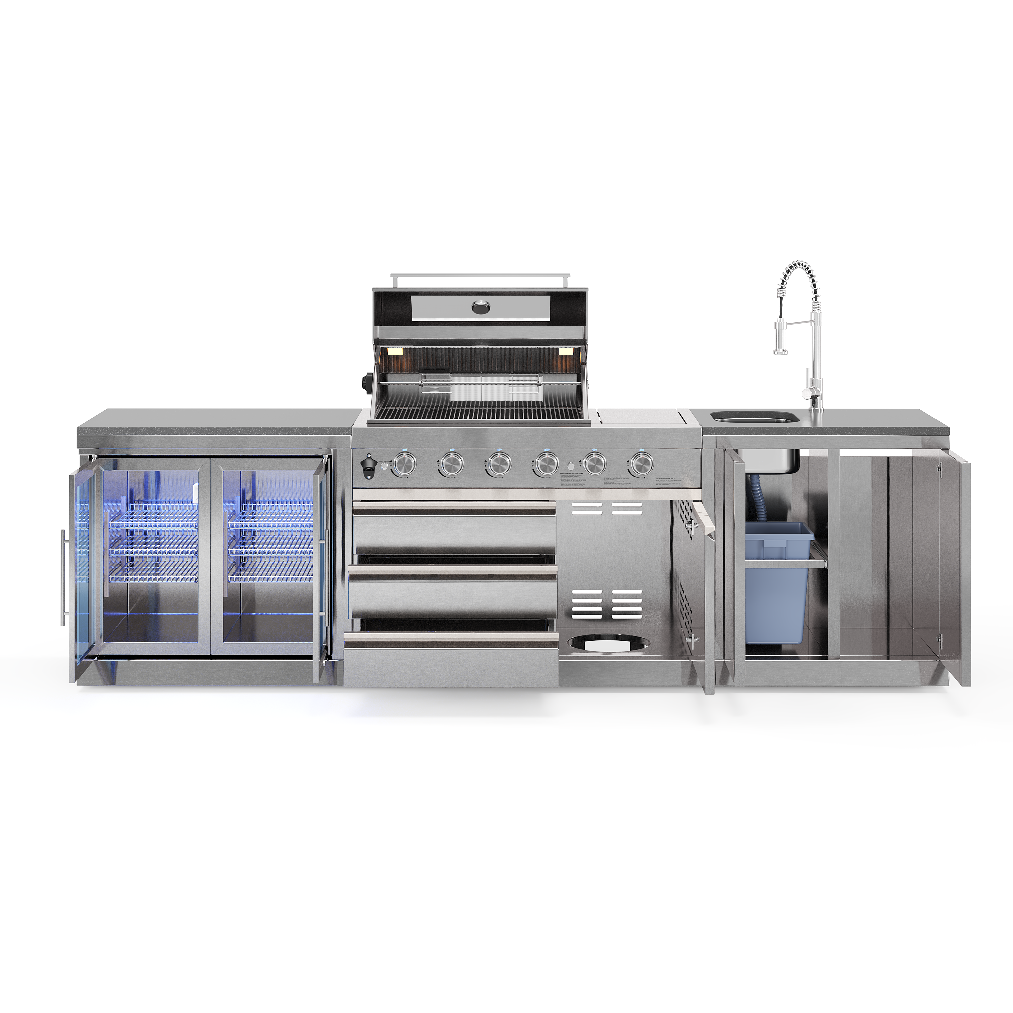 SB-M1 Outdoorküche | 6-Brenner Gasgrill | Cool-Duo | Clean