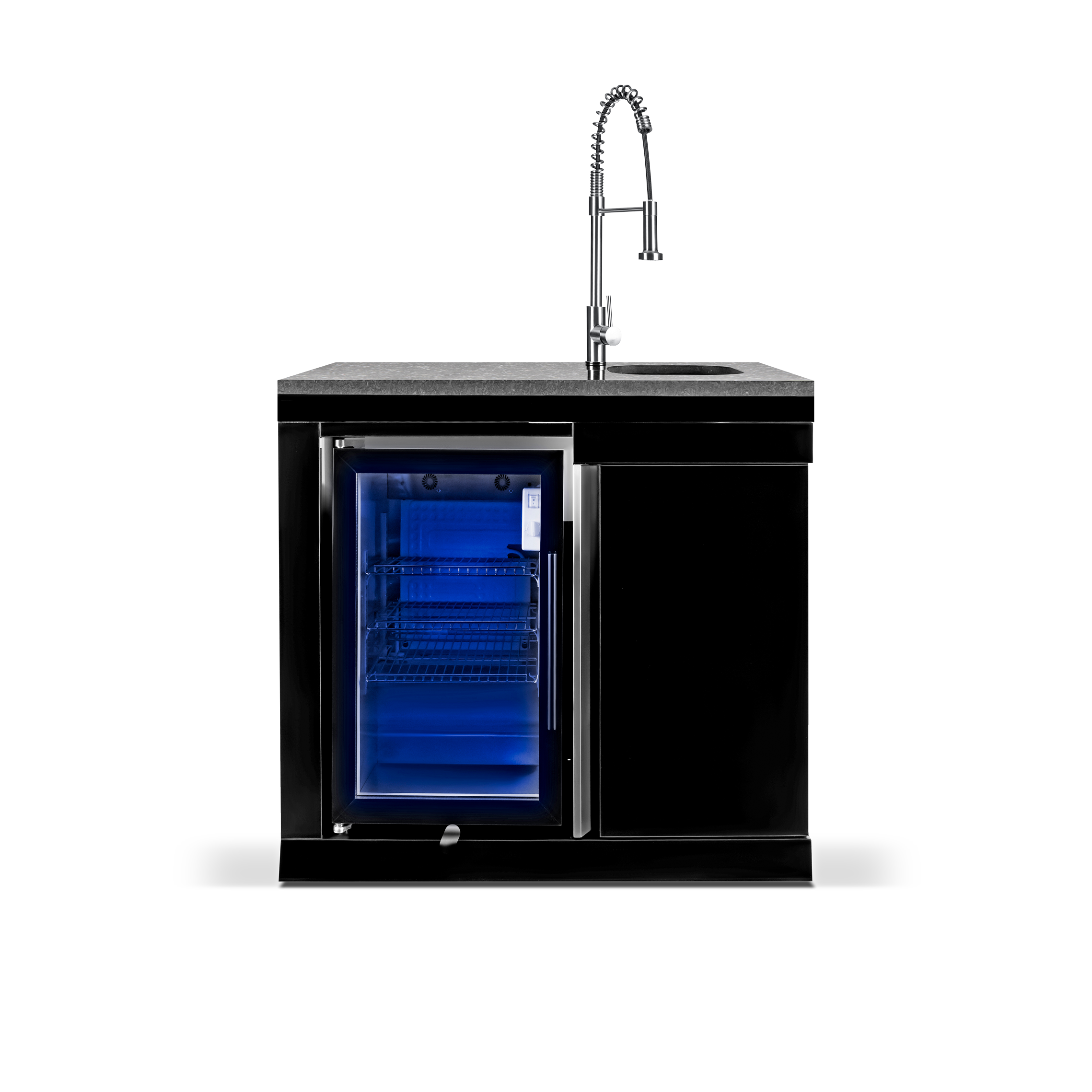 COOL-CLEAN BLACK Waschtisch-Kühlschrank-Kombi