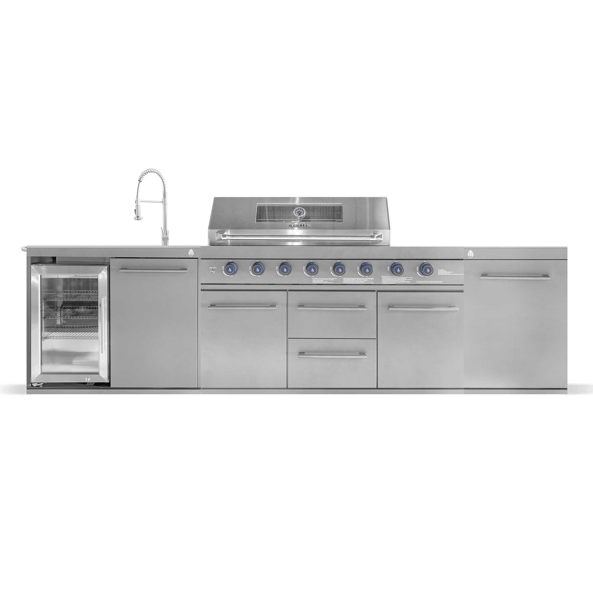 EMPIRE M1 Outdoorküche | 8-Brenner Gasgrill | Cool-Clean | Prep