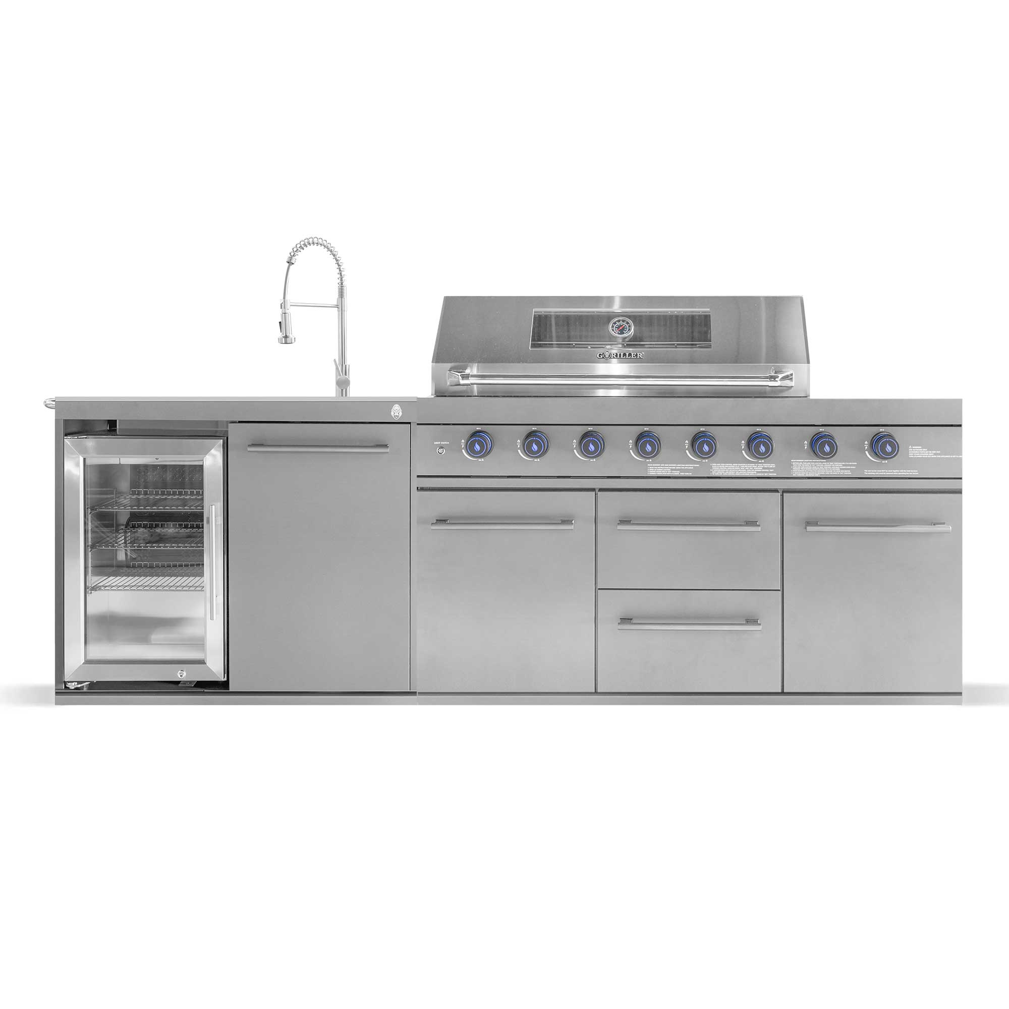 EMPIRE S1 Outdoorküche | 8-Brenner Gasgrill | Cool-Clean