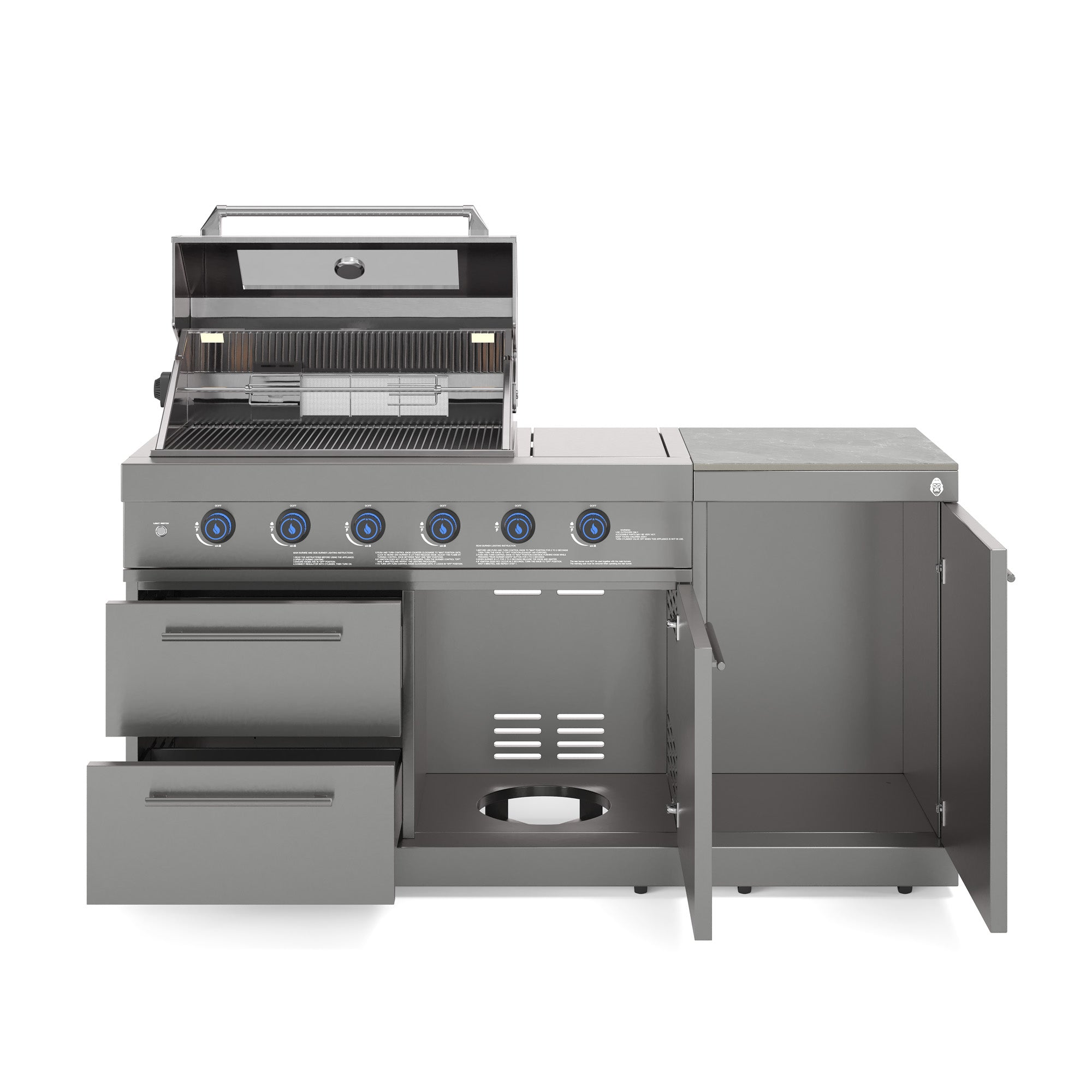 <tc>EMPIRE</tc> Cuisine extérieure S2 | Barbecue à gaz | Gris de préparation