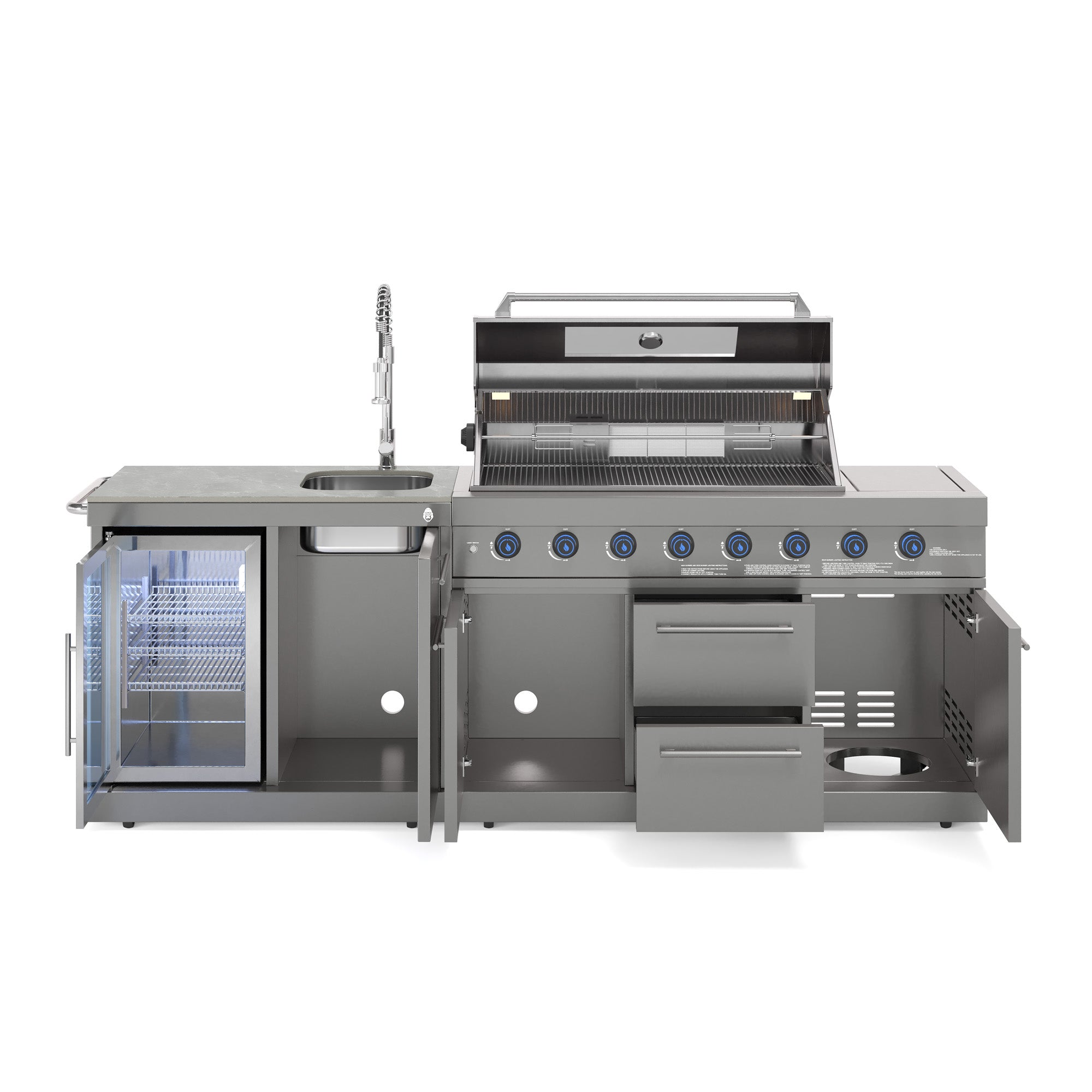 <tc>EMPIRE</tc> Cocina de exterior S1 | Parrilla de gas | Gris frío y limpio