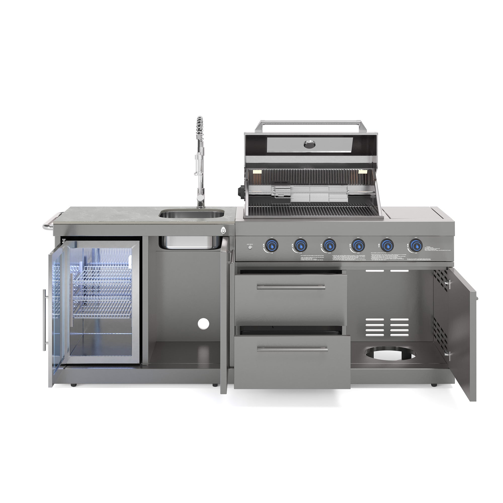<tc>EMPIRE</tc> Cocina de exterior S1 | Parrilla de gas | Gris frío y limpio