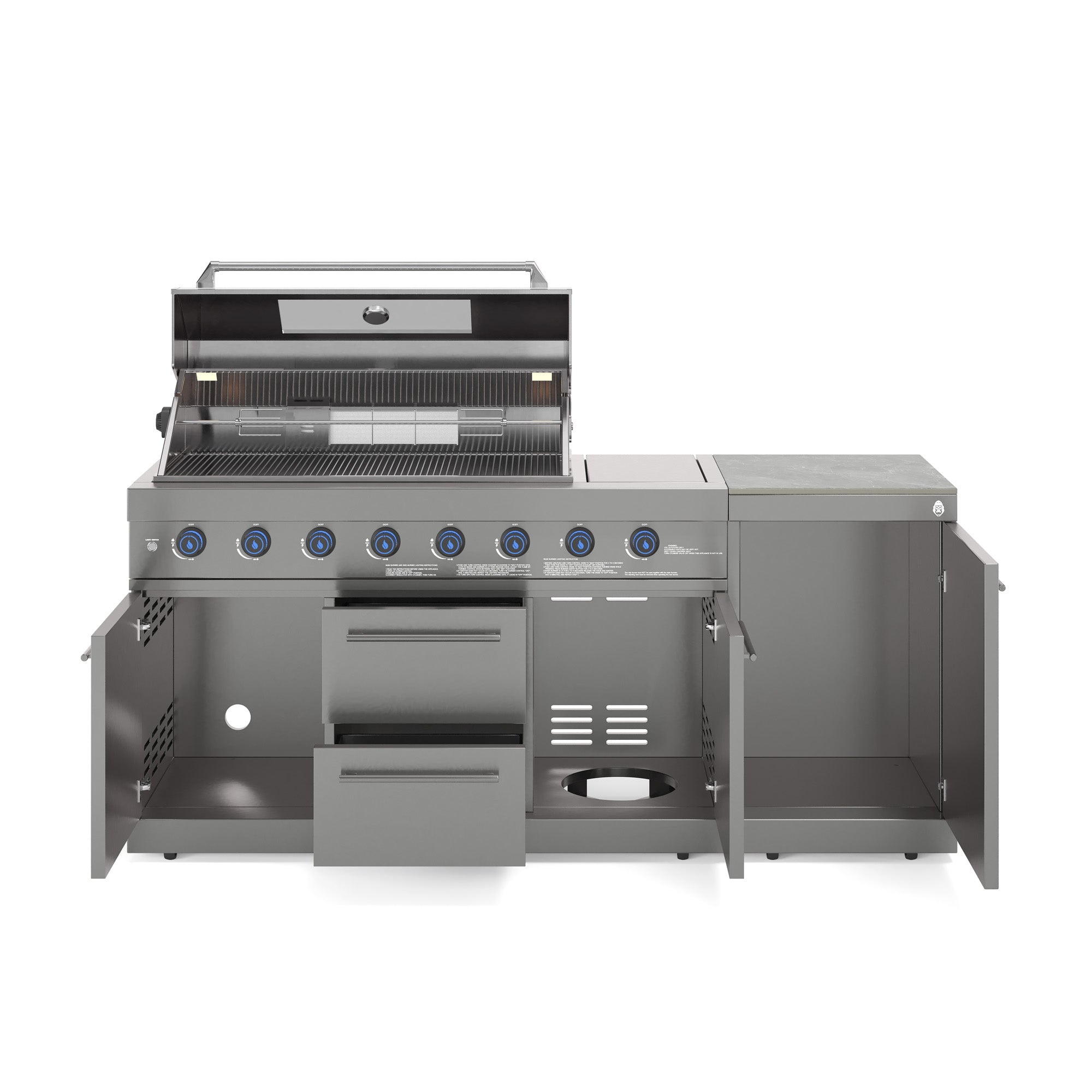 <tc>EMPIRE</tc> Cuisine extérieure S2 | Barbecue à gaz | Gris de préparation