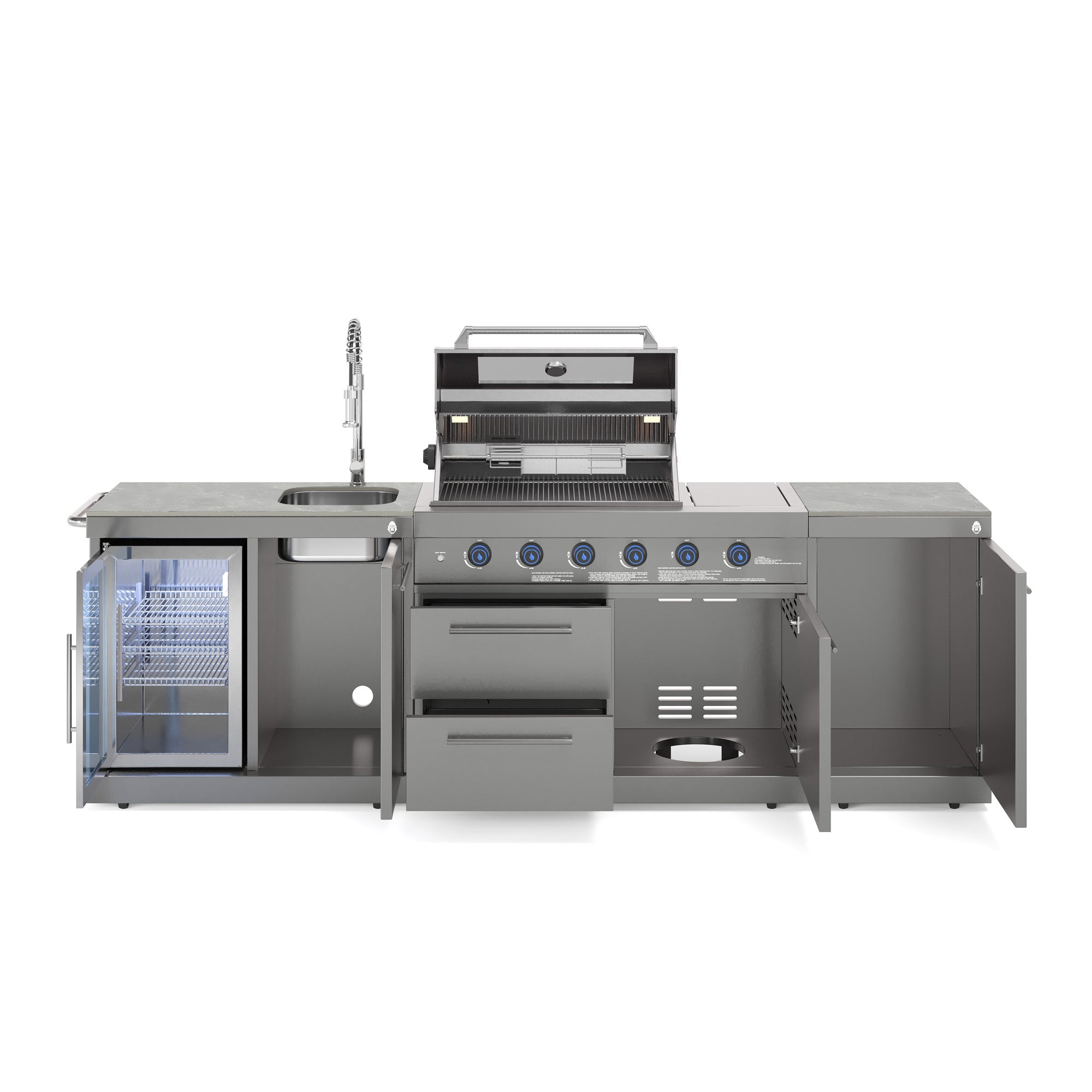 EMPIRE M1 Outdoorküche | Gasgrill | Cool-Clean | Prep Grau