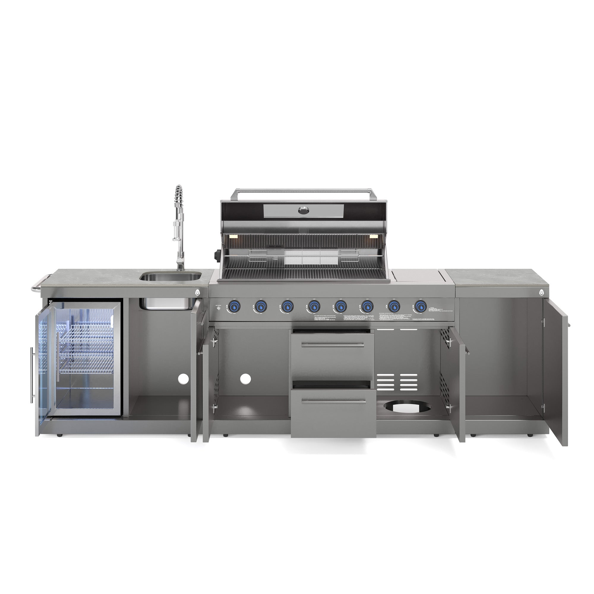 EMPIRE M1 Outdoorküche | Gasgrill | Cool-Clean | Prep Grau