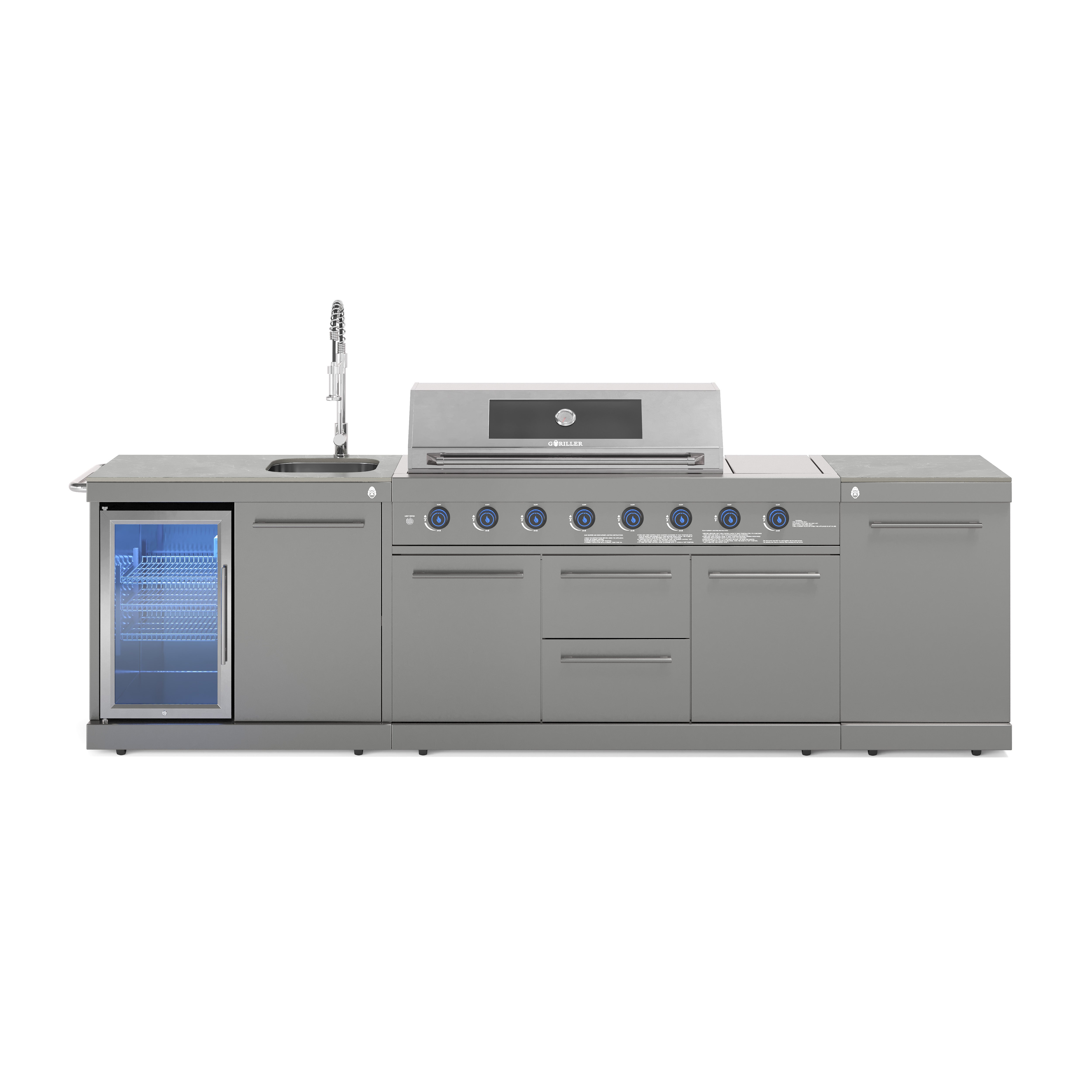 EMPIRE M1 Outdoorküche | Gasgrill | Cool-Clean | Prep Grau