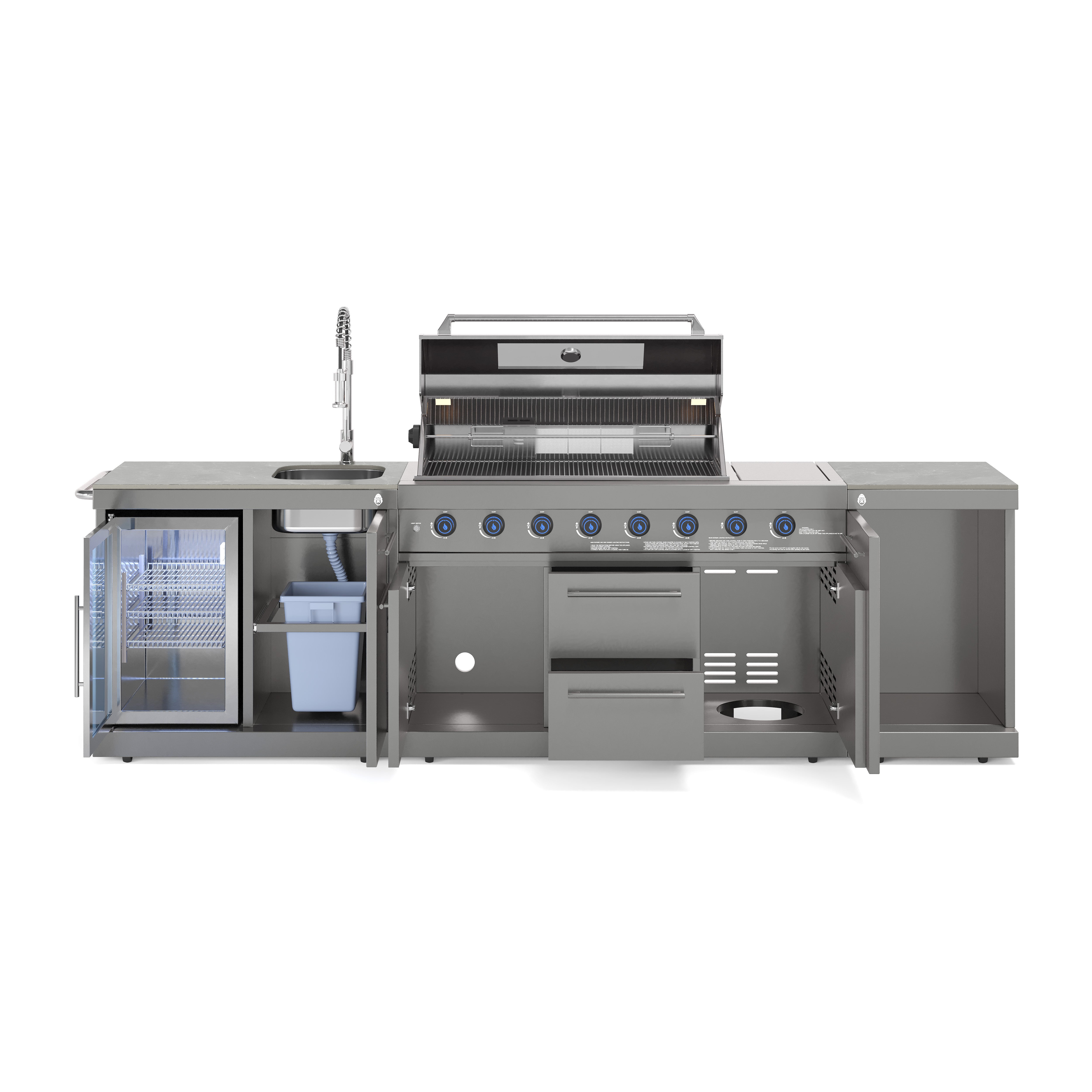 EMPIRE M1 Outdoorküche | Gasgrill | Cool-Clean | Prep Grau