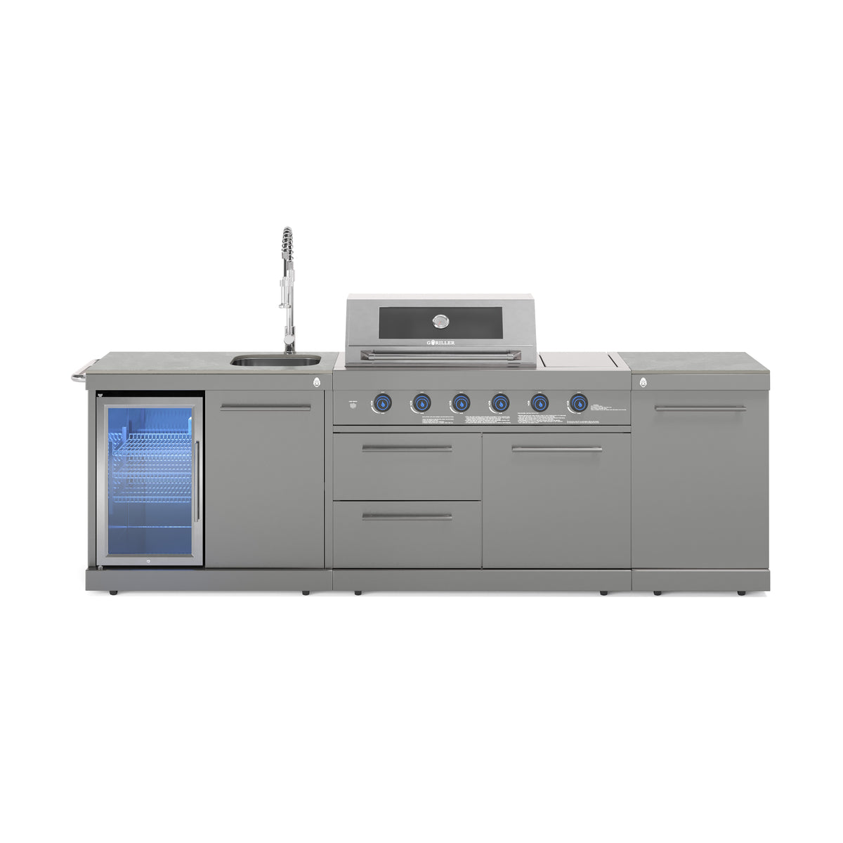 EMPIRE M1 Outdoorküche | Gasgrill | Cool-Clean | Prep Grau