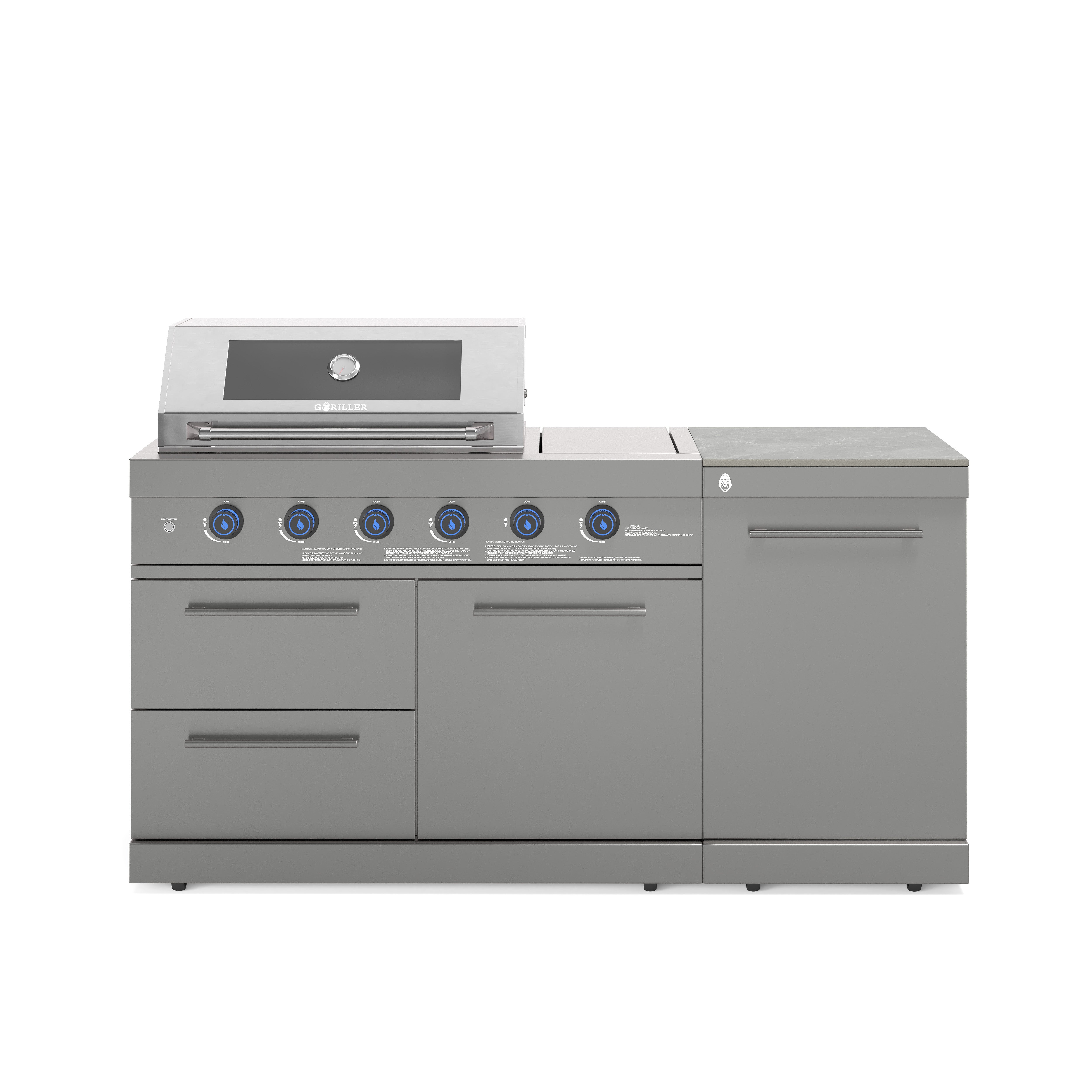 EMPIRE S2 Outdoorküche | Gasgrill | Prep Grau