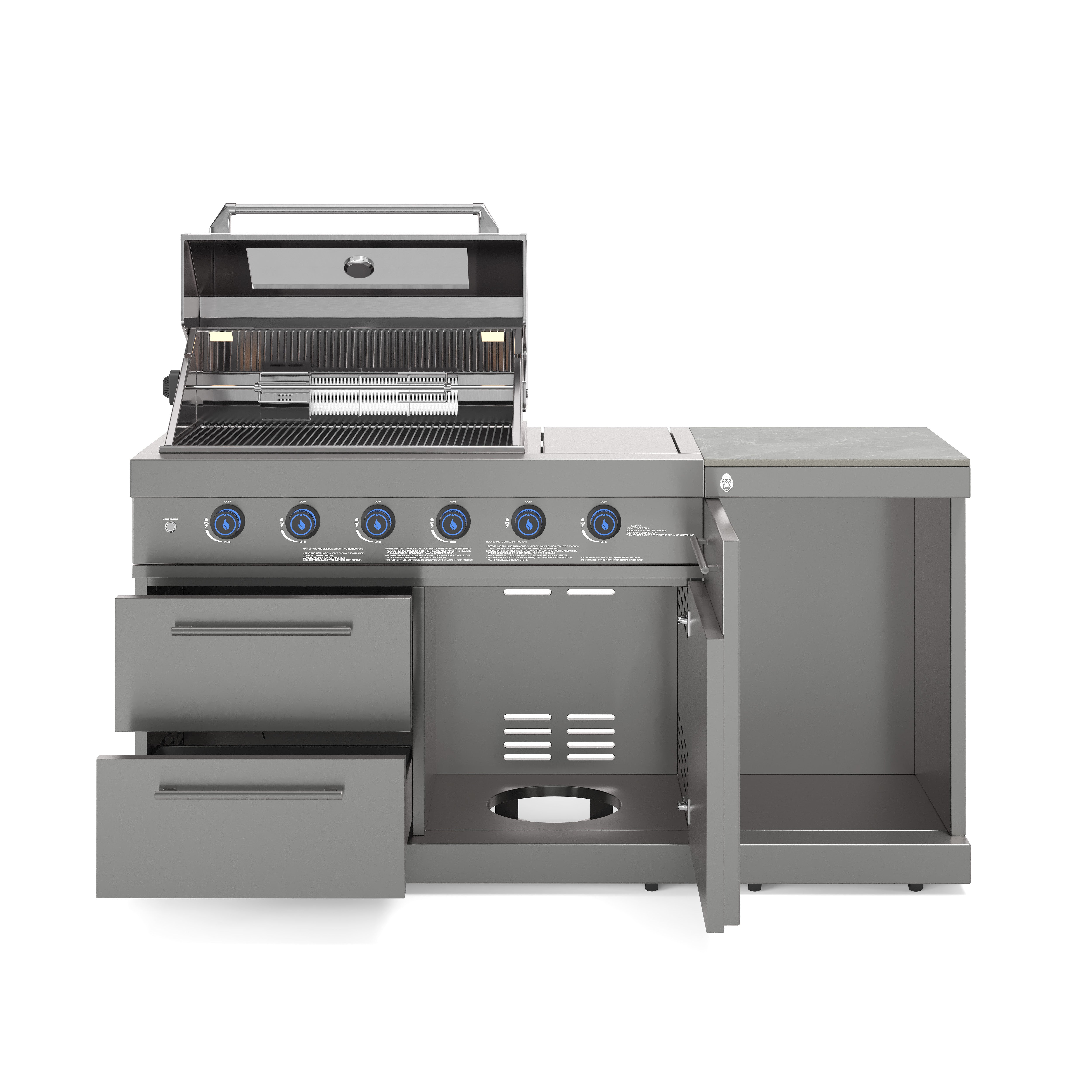 EMPIRE S2 Outdoorküche | Gasgrill | Prep Grau