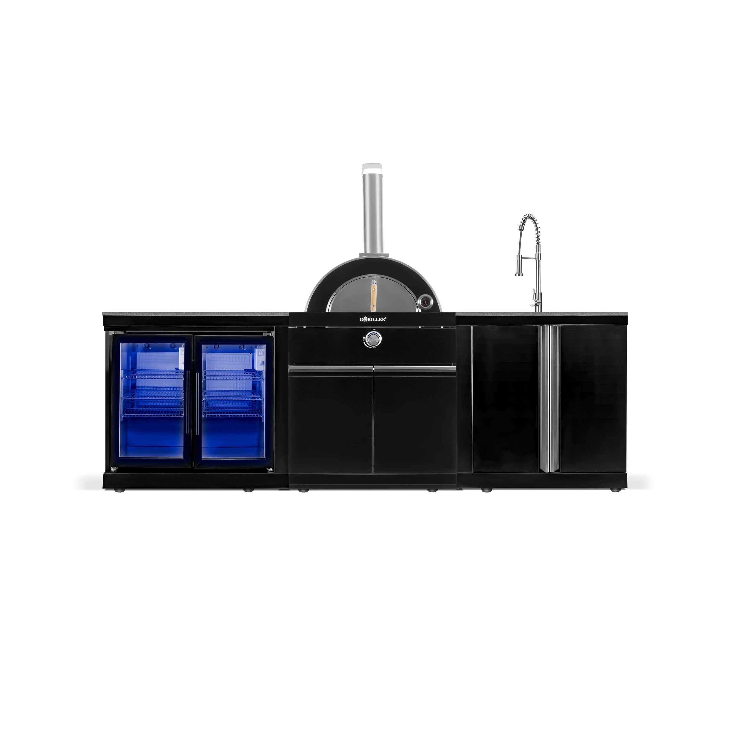 SB-M1 OUTDOORKUCHE | 4 + 2 Grill à gaz | Duo cool | Faire le ménage