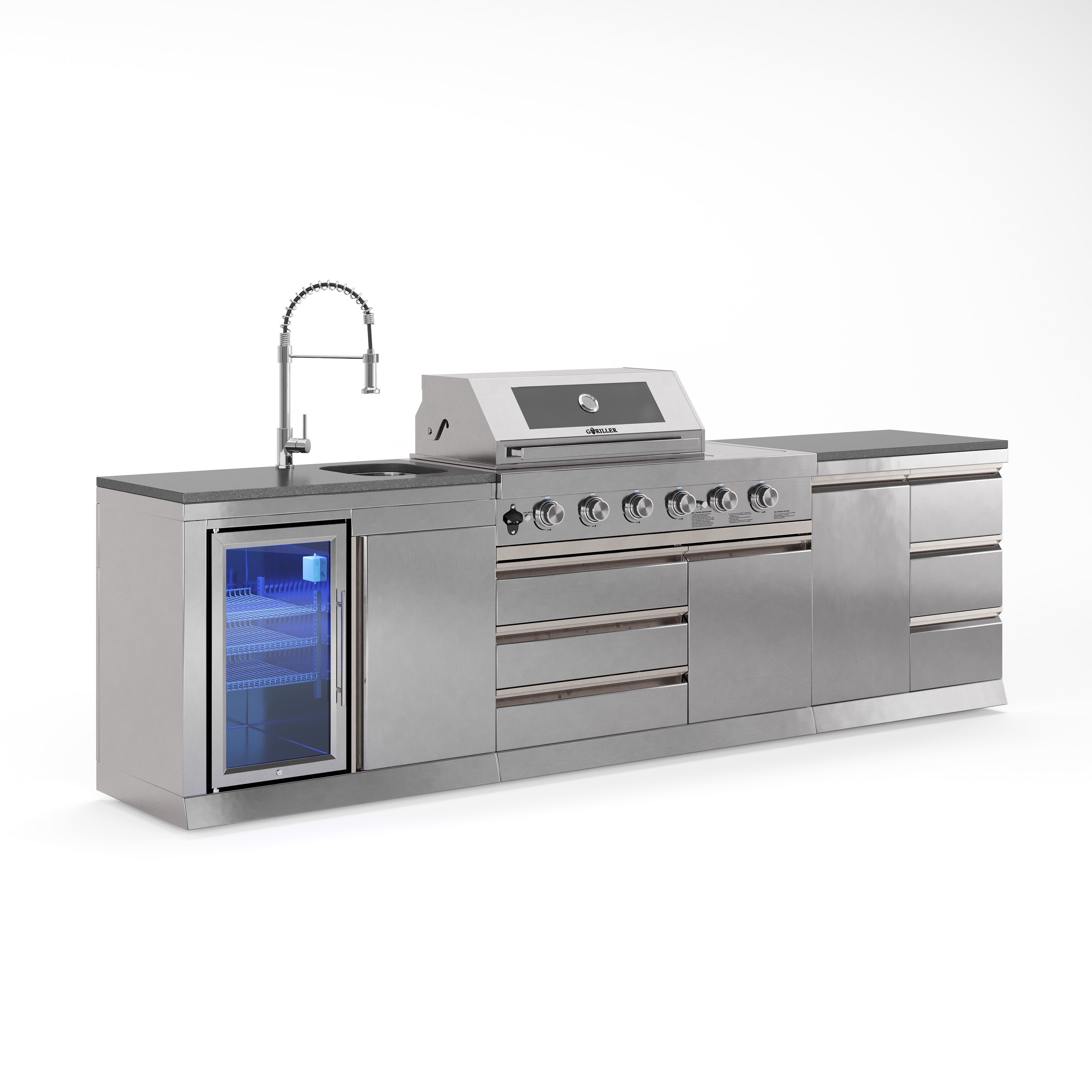 Cucina da esterno SB-M3 | Griglia a gas | Fresco pulito | Preparazione
