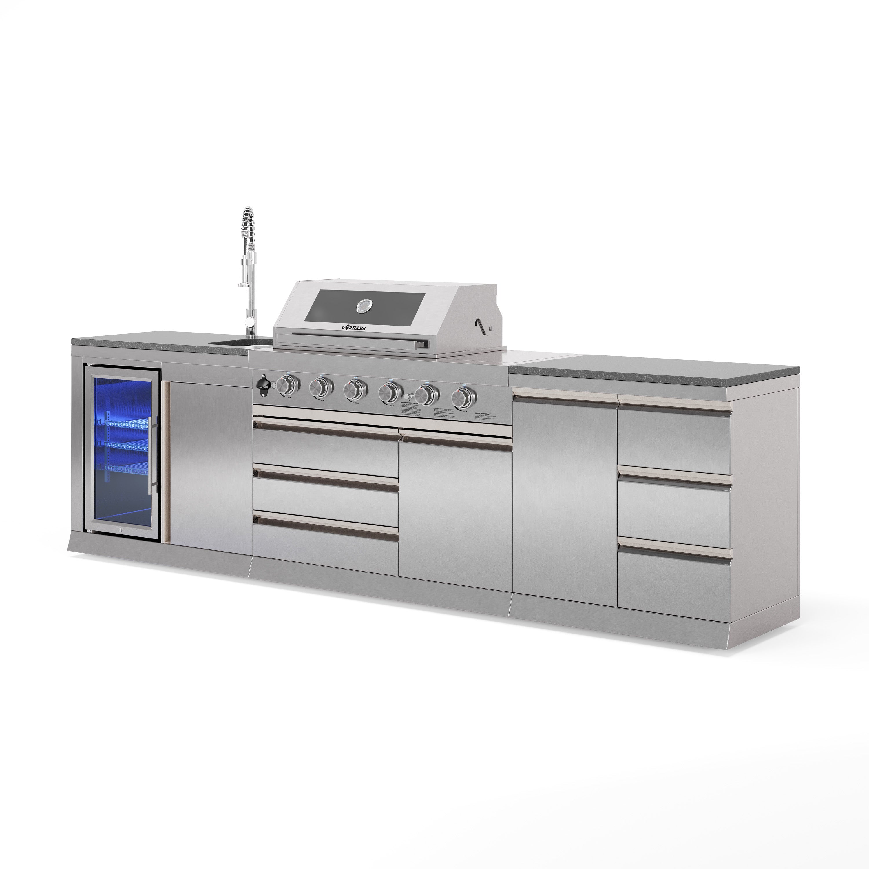Cucina da esterno SB-M3 | Griglia a gas | Fresco pulito | Preparazione