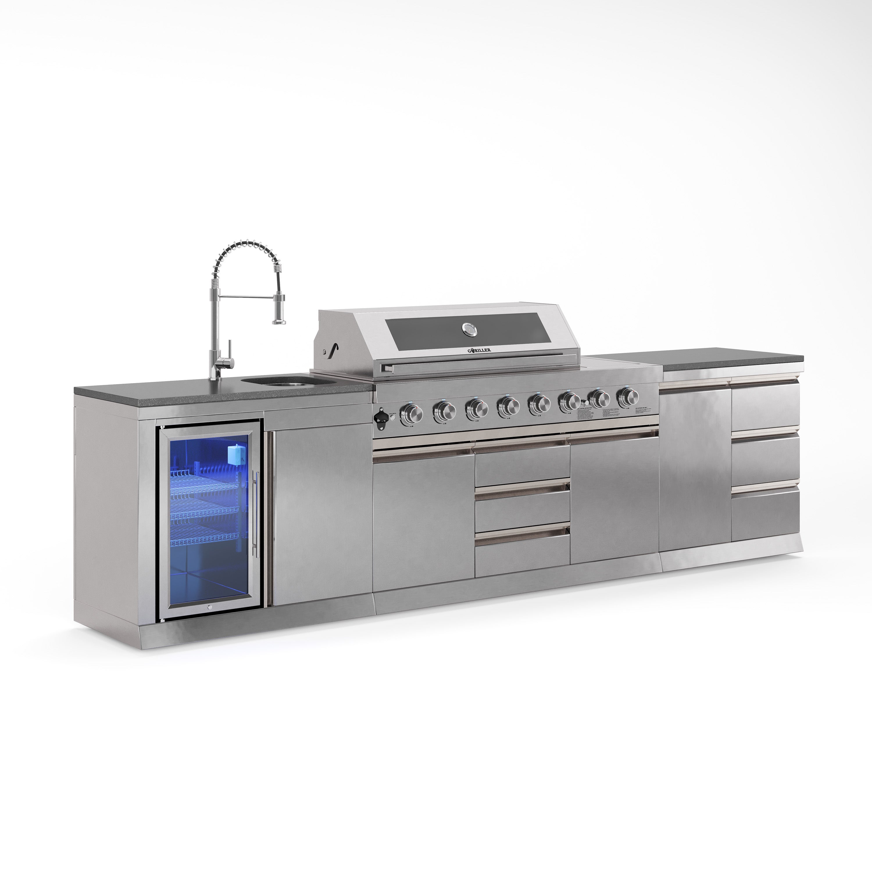 Cucina da esterno SB-M3 | Griglia a gas | Fresco pulito | Preparazione