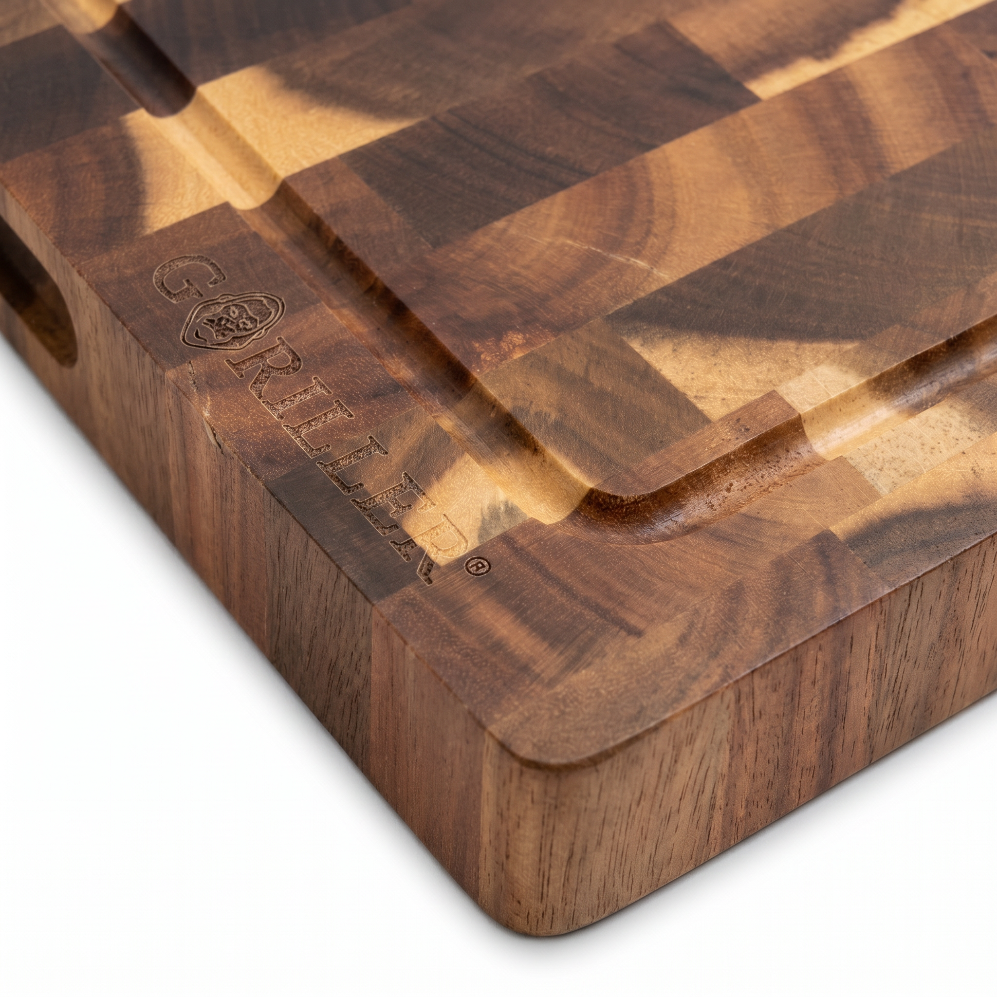 Tabla de cortar de madera de acacia.