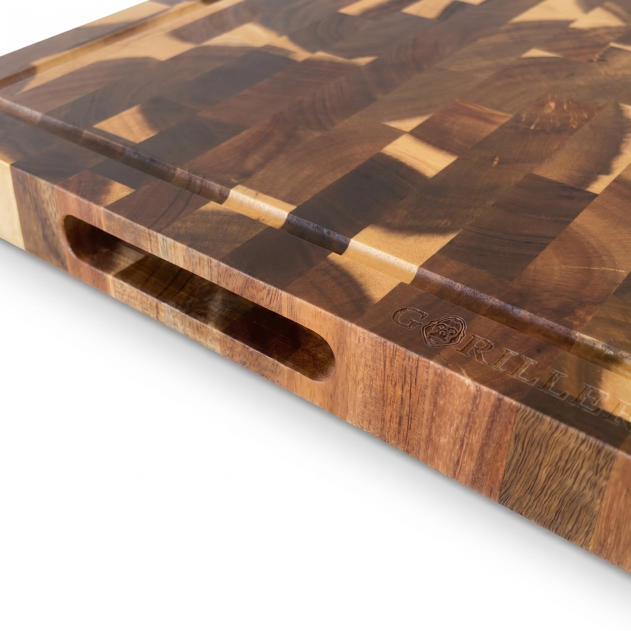 Tabla de cortar de madera de acacia.