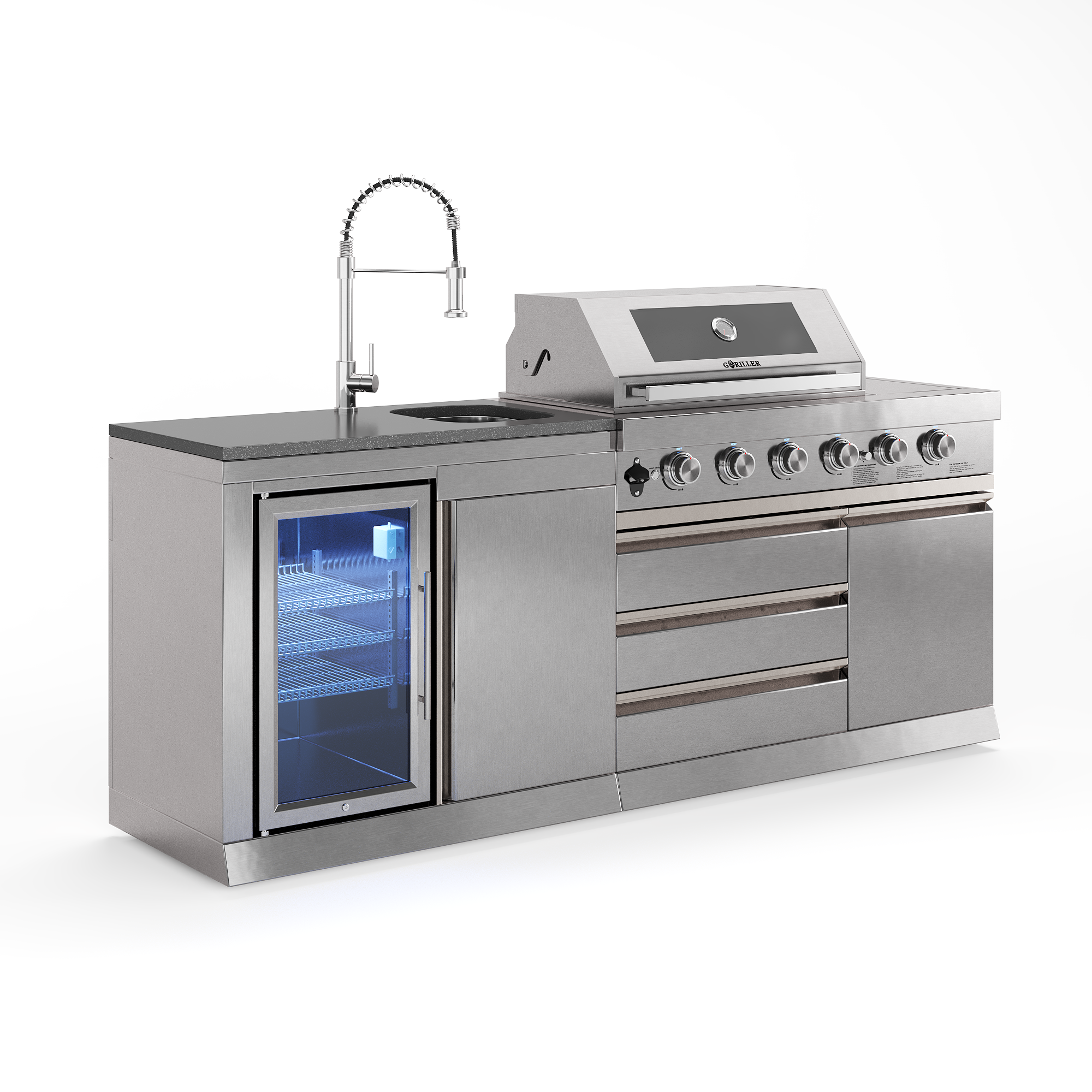 SB-S1 Outdoorküche | 6-Brenner Gasgrill | Cool-Clean