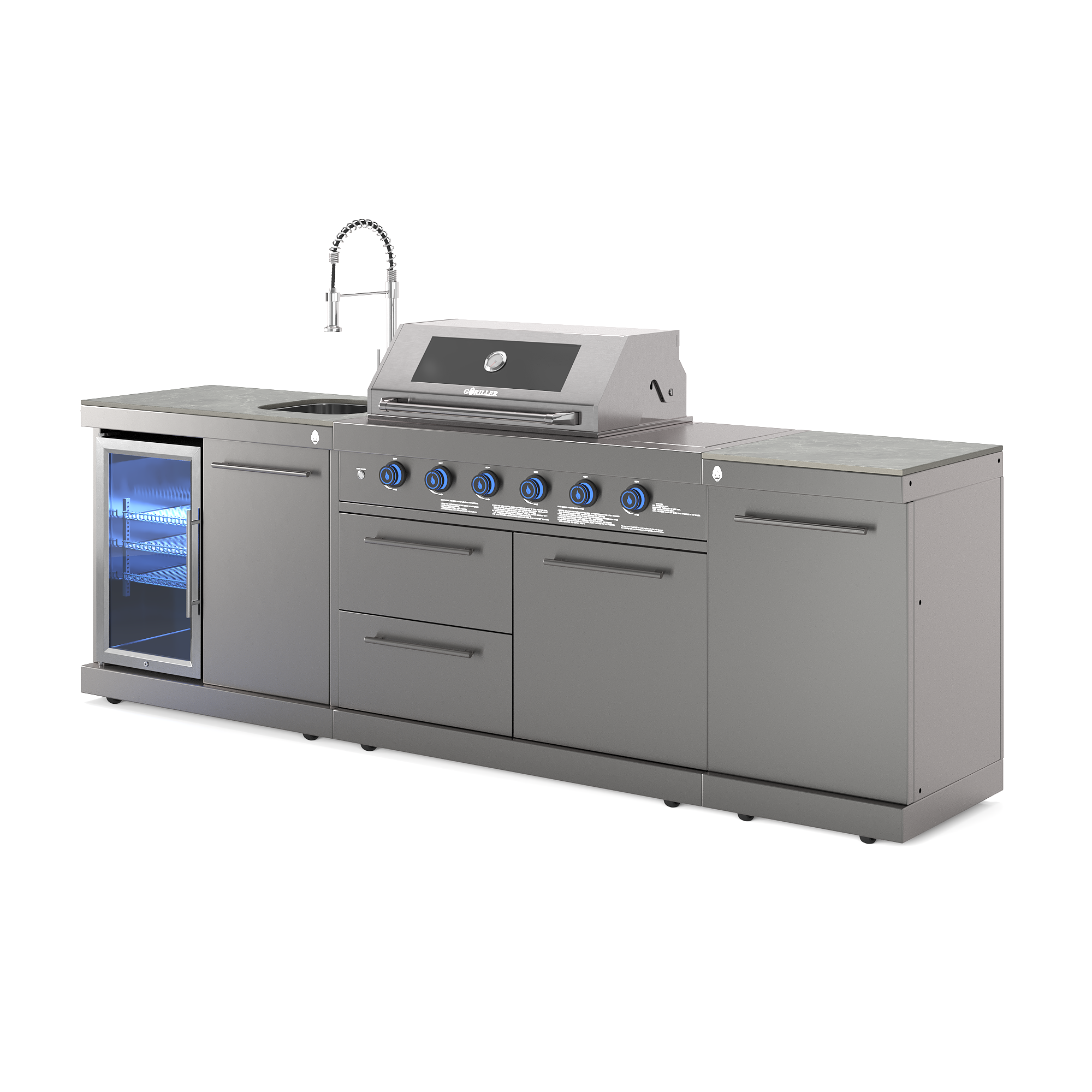 EMPIRE M2 Outdoorküche | 6-Brenner Gasgrill | Cool-Clean | Prep